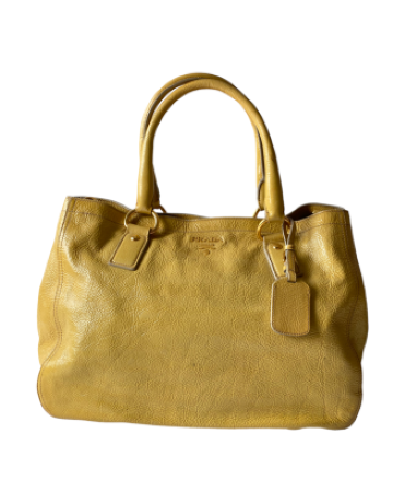 Prada Yellow Vernice Shoulder Bag