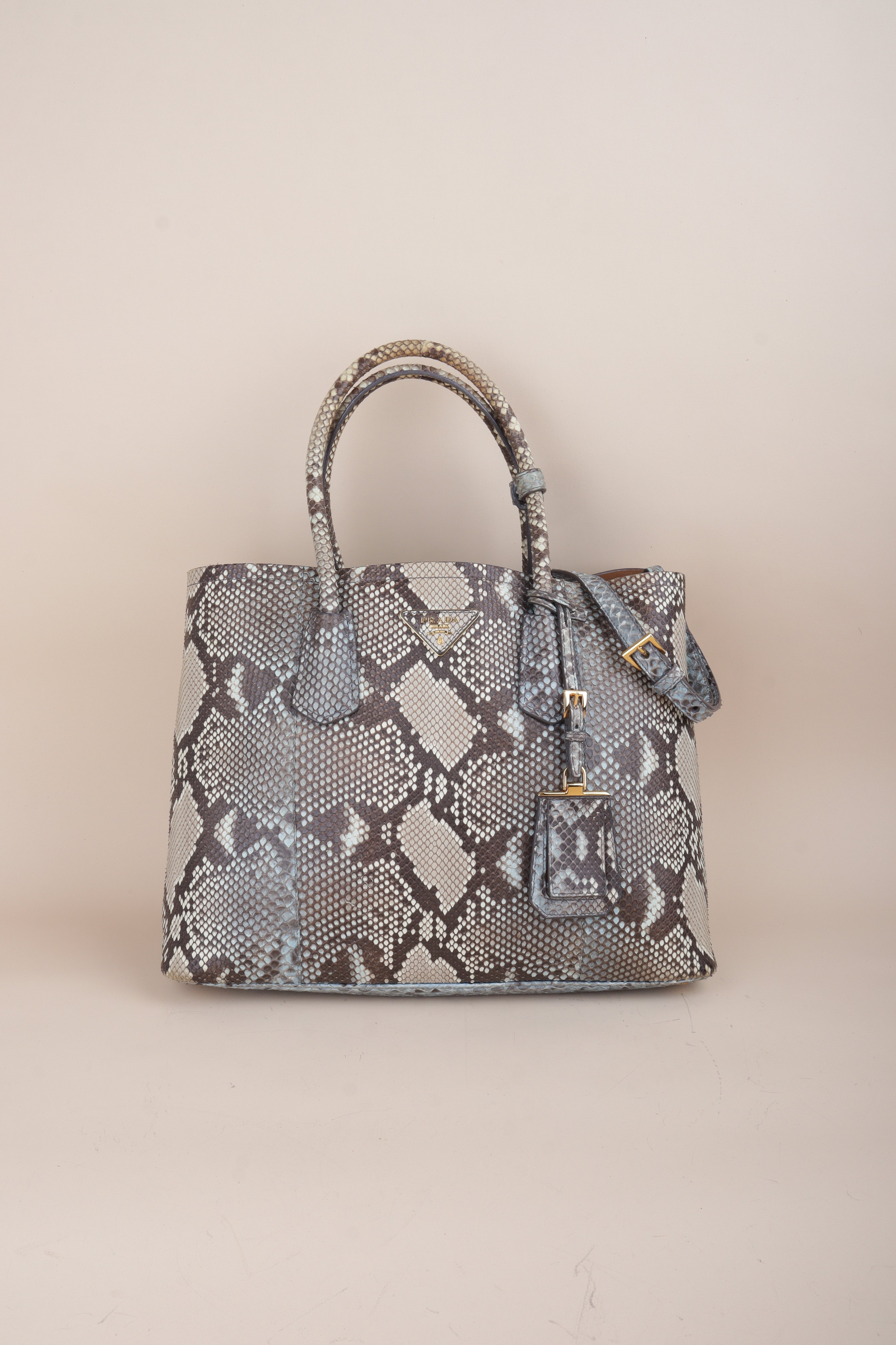 Prada large Bicolor Python tote bag