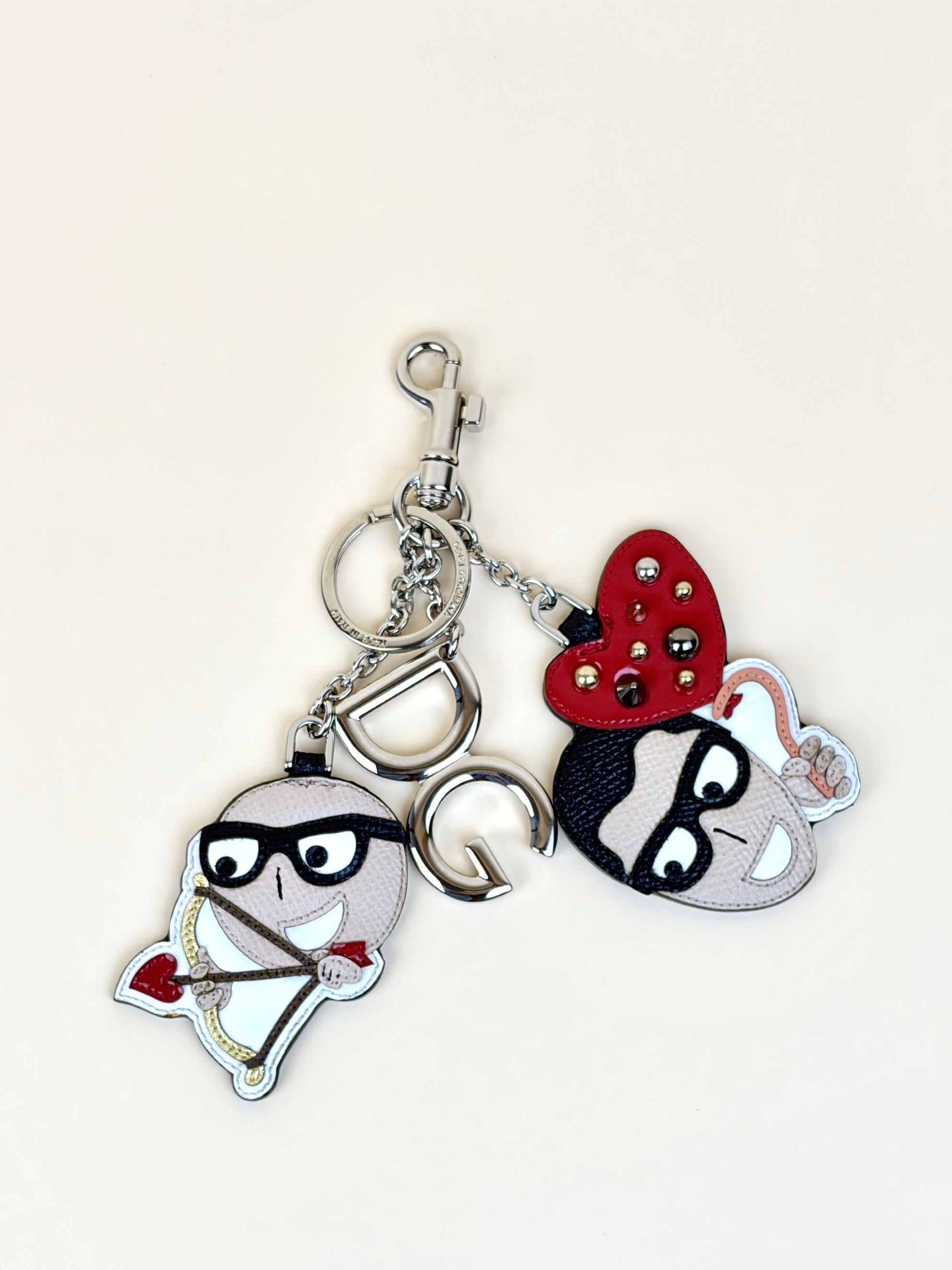 dolce Gabbana keychain leather Dominico Stefano and DG logo