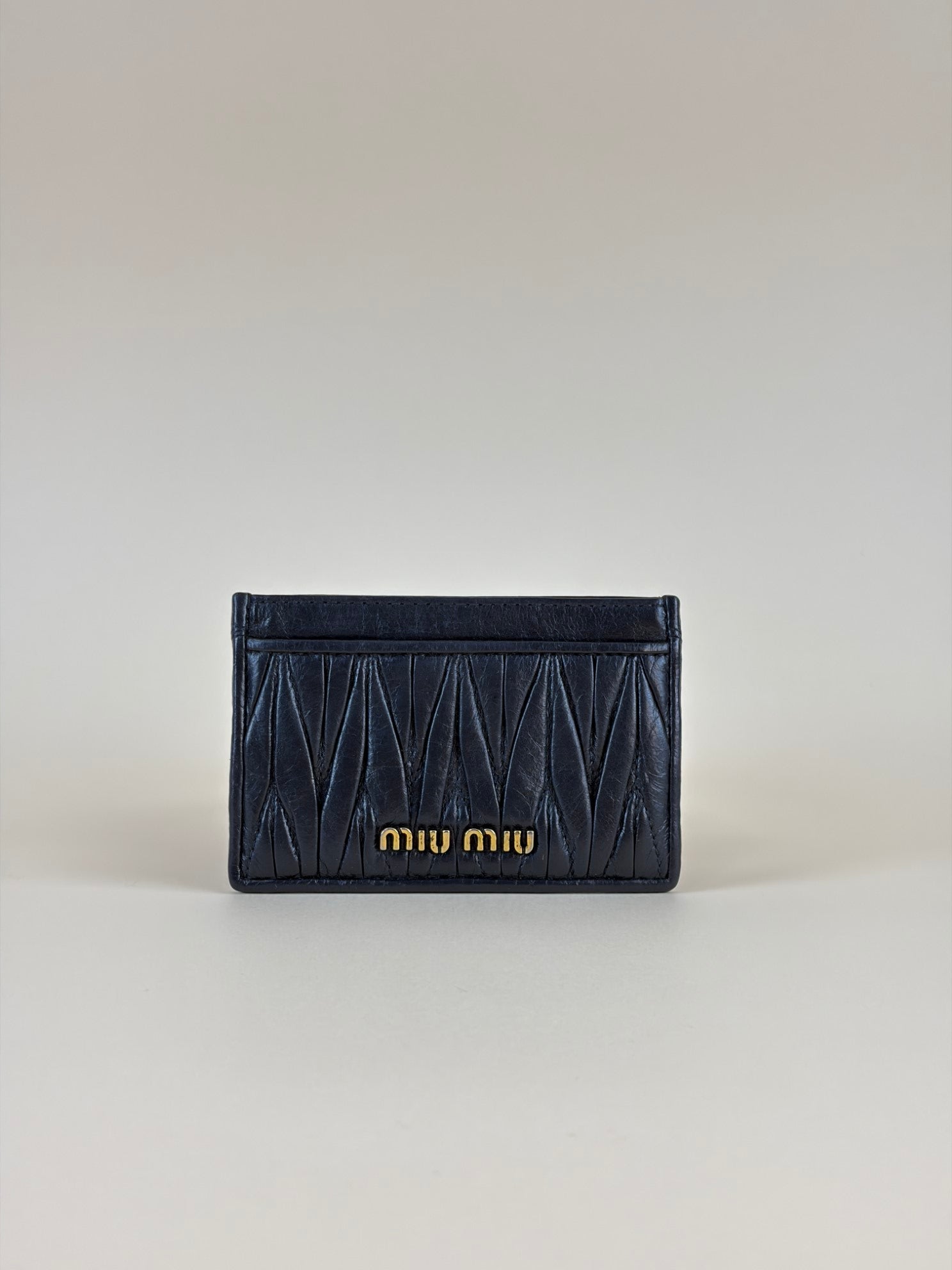 Miu Miu Black Matelasse Nappa Card Holder
