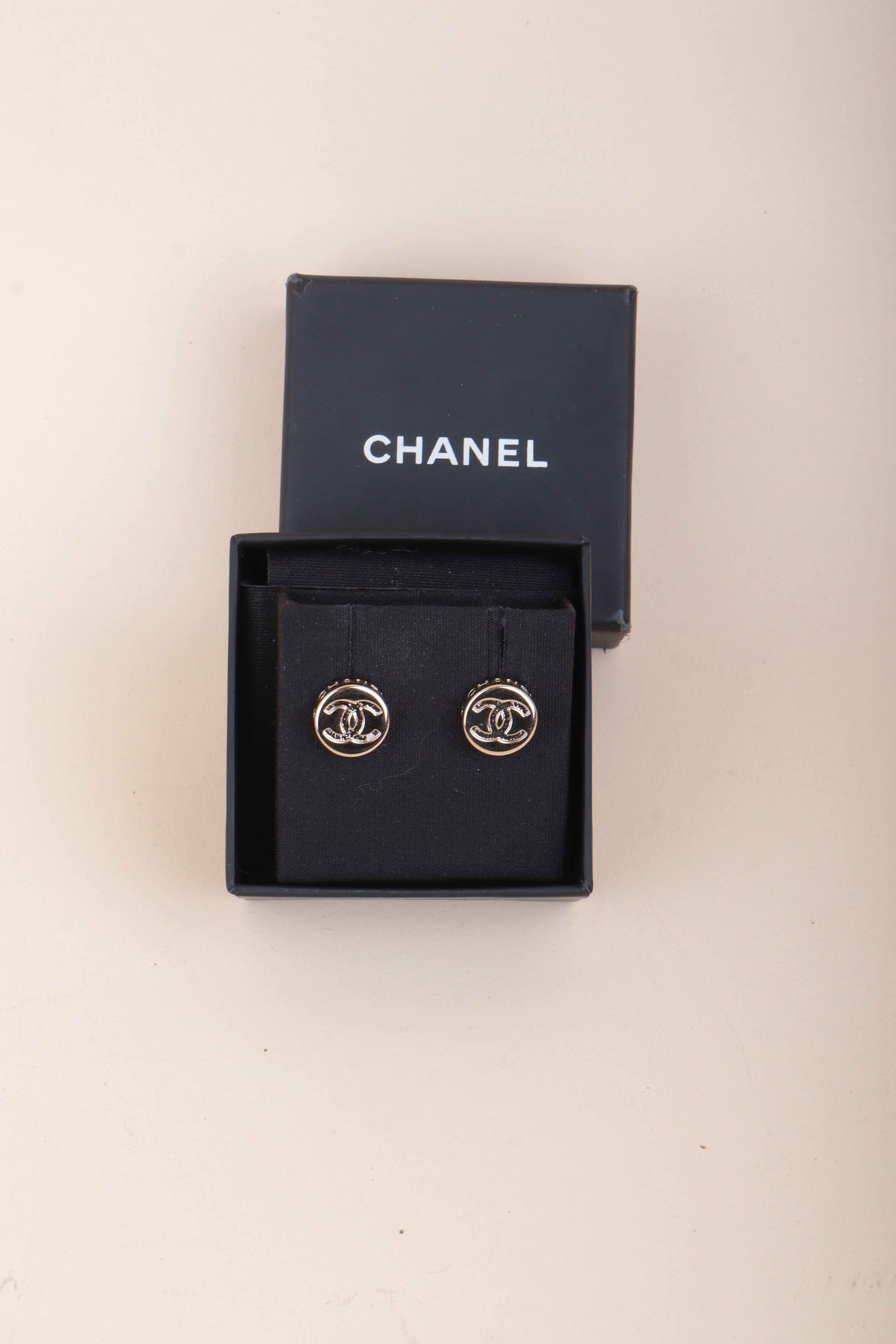 Chanel Gold CC Logo Earrings