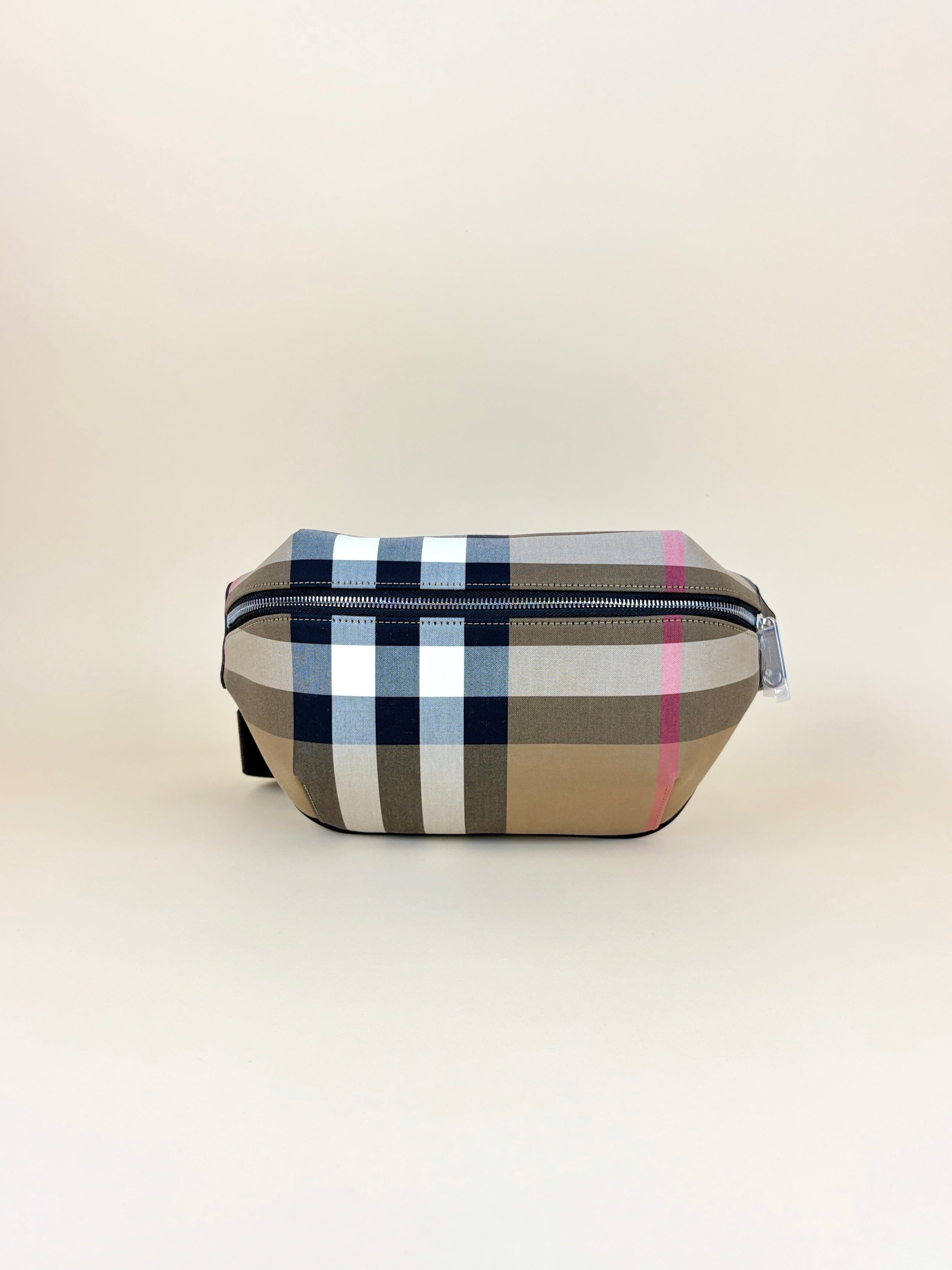 Burberry Taupe Brown IP Check Sonny Bum Bag