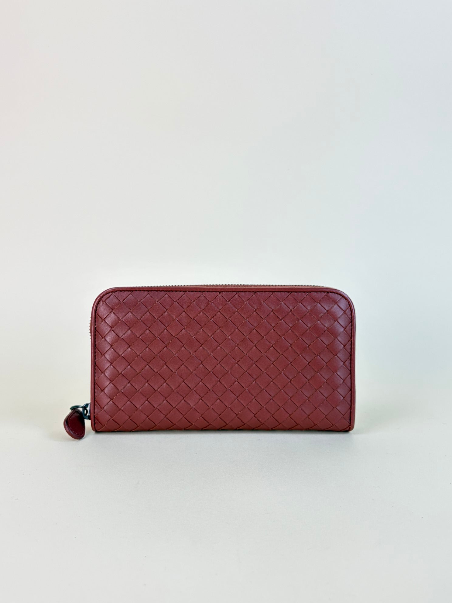 Bottega Veneta Brown Nappa Intrecciato Zip Around Wallet