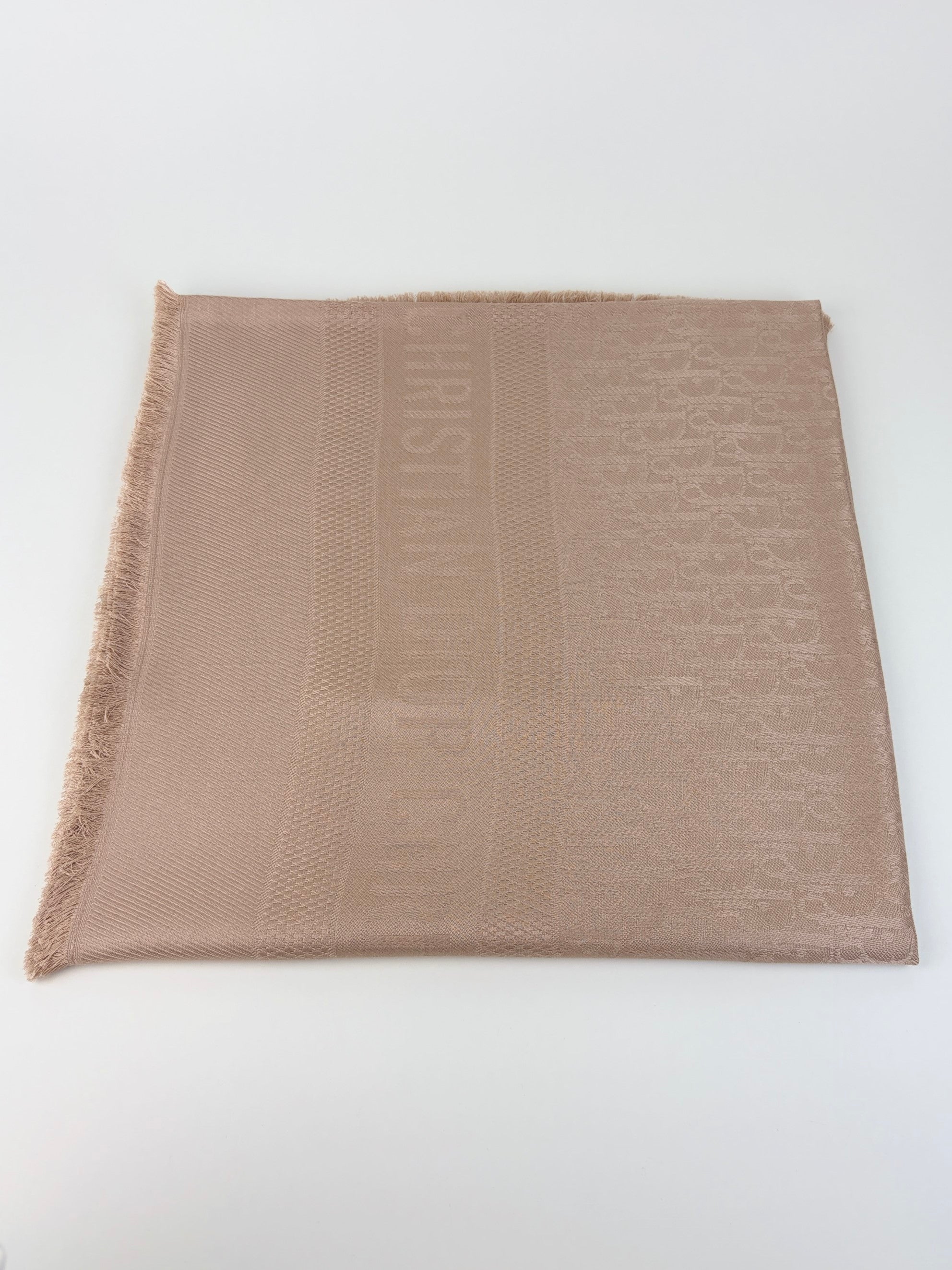 DIOR rose de vents oblique jacquard silk and wool shawl