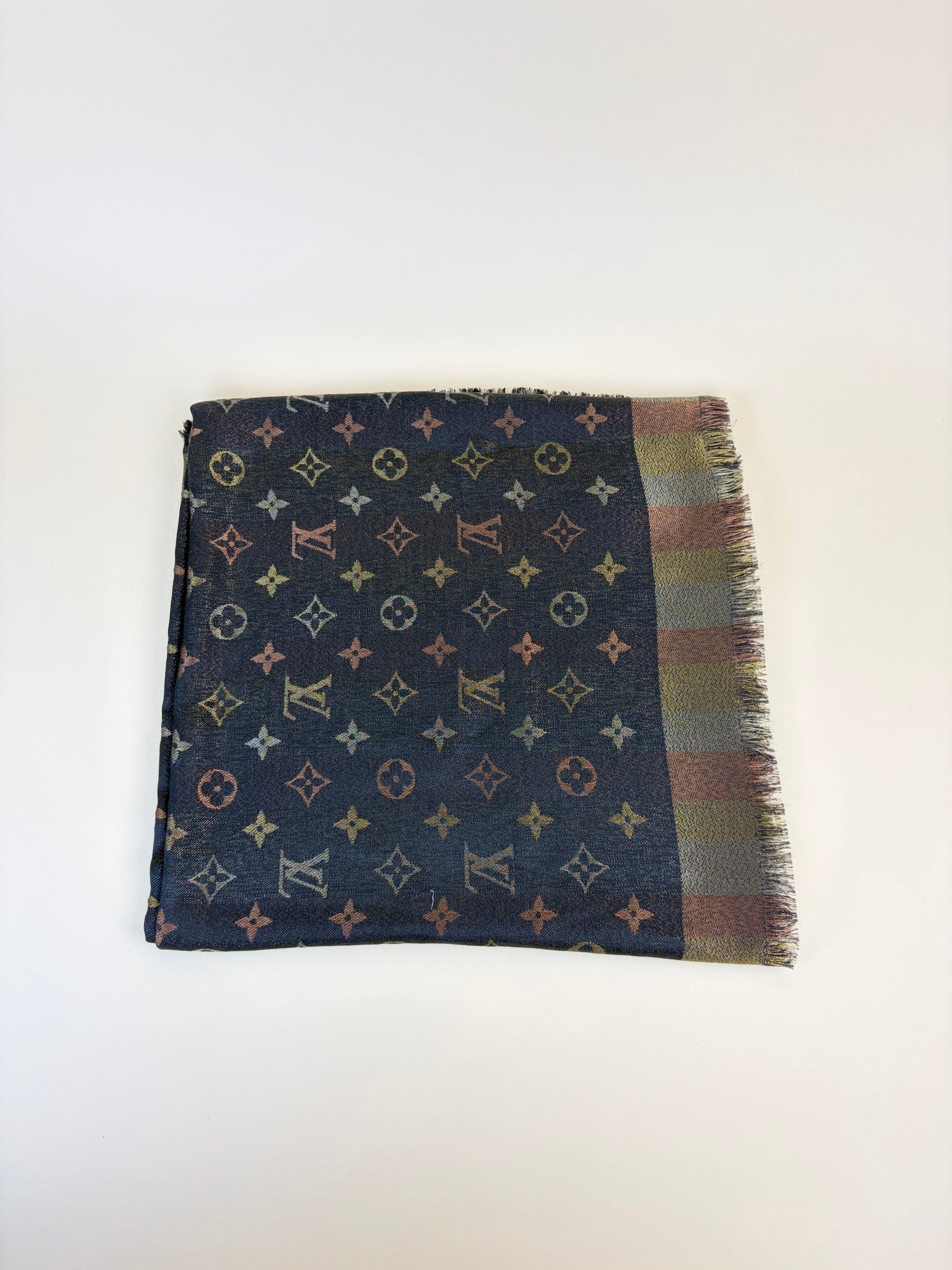 louis Vuitton so shine monogram brown shawl