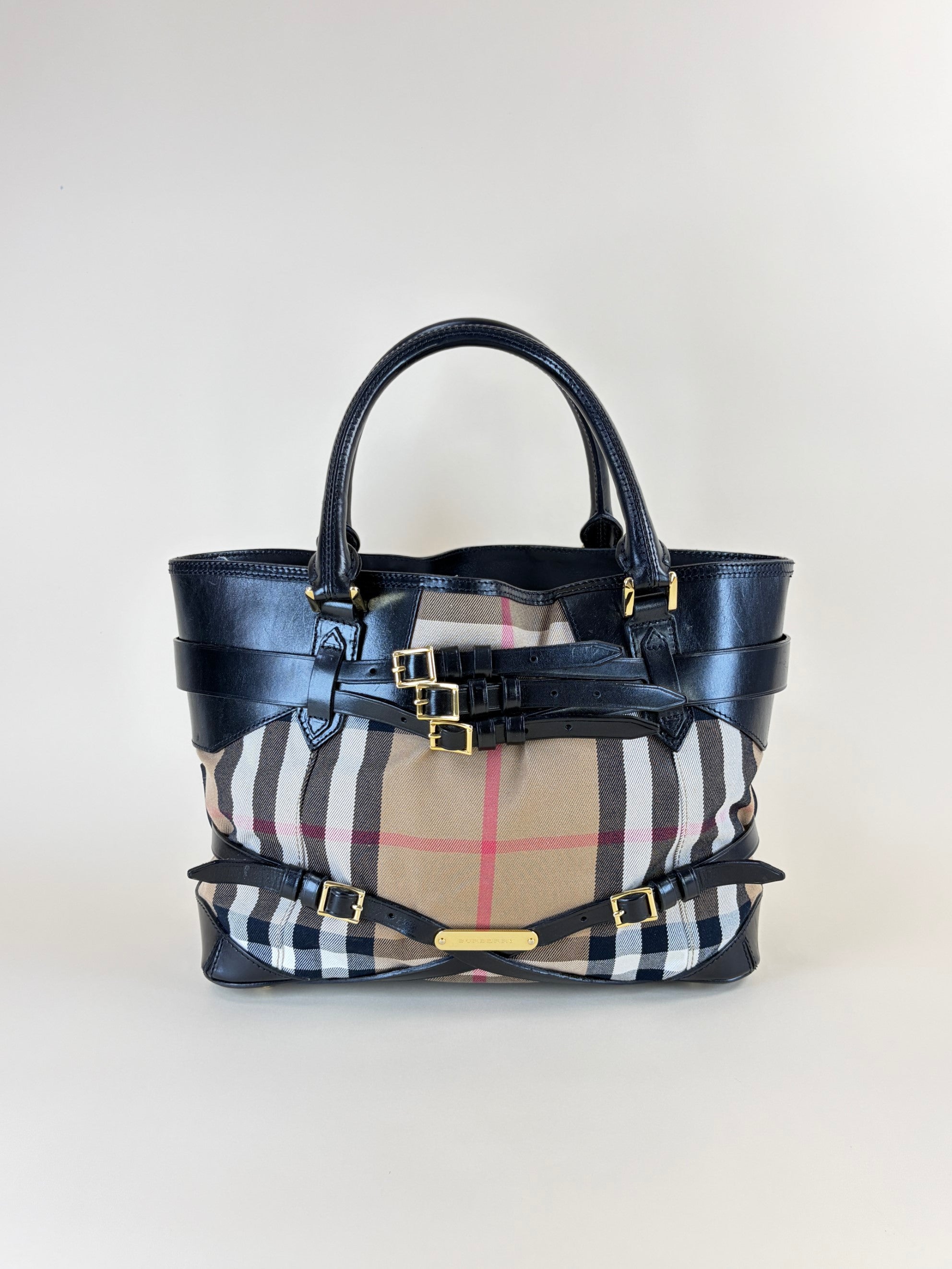 Burberry black Lyncher Bridle House Check medium tote bag