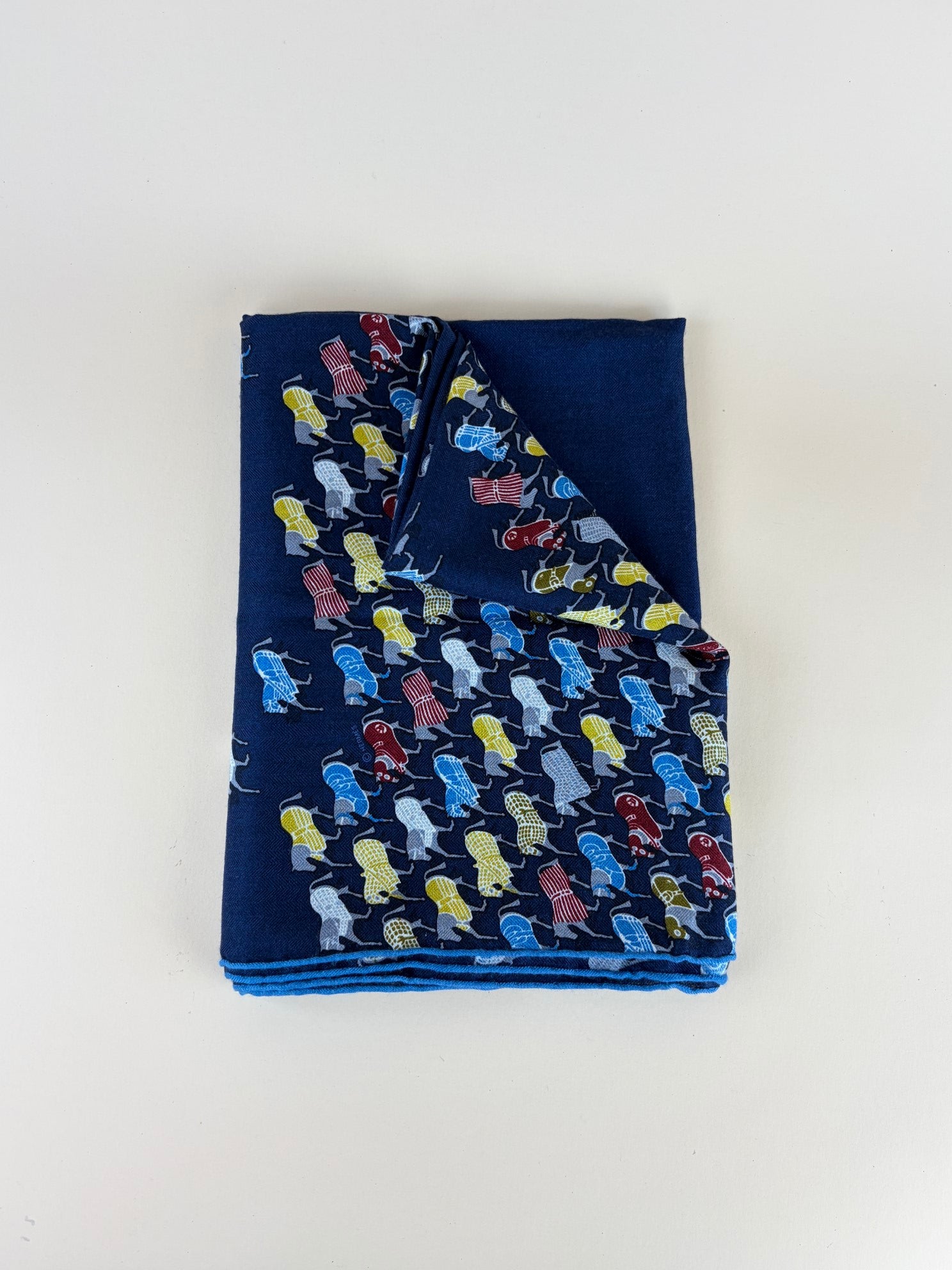 Hermes Marine Cashmere Silk The Parade Shawl 140