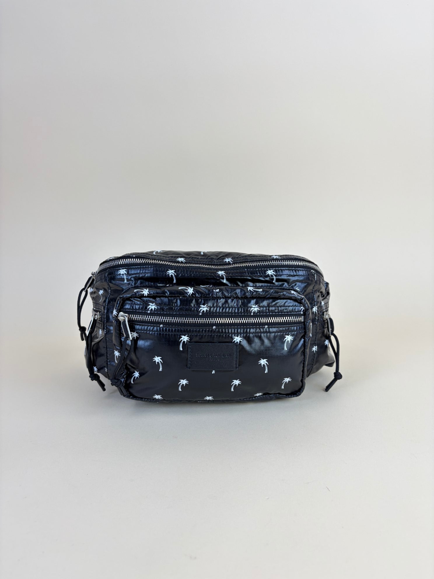 YSL  printed nylon palm nuxx black/white belt bag