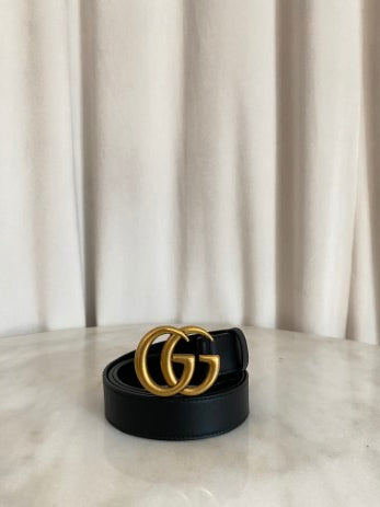 Gucci Black Double G Buckle Belt 38