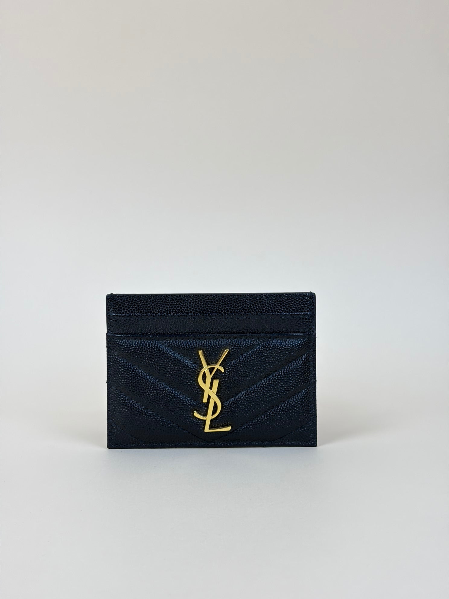 YSL Black Cassandre Matelasse Card Holder