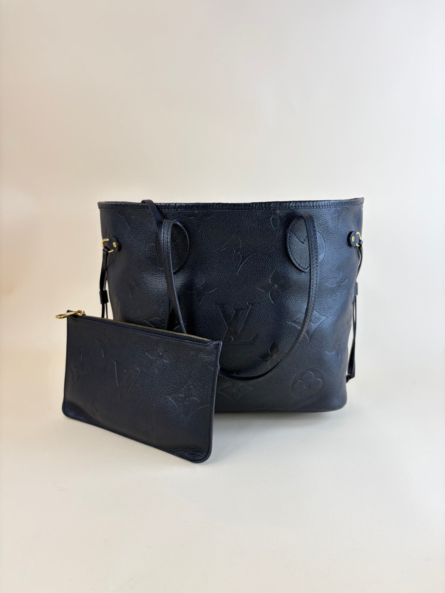 Louis Vuitton Black Monogram Empreinte Neverfull MM  Bag