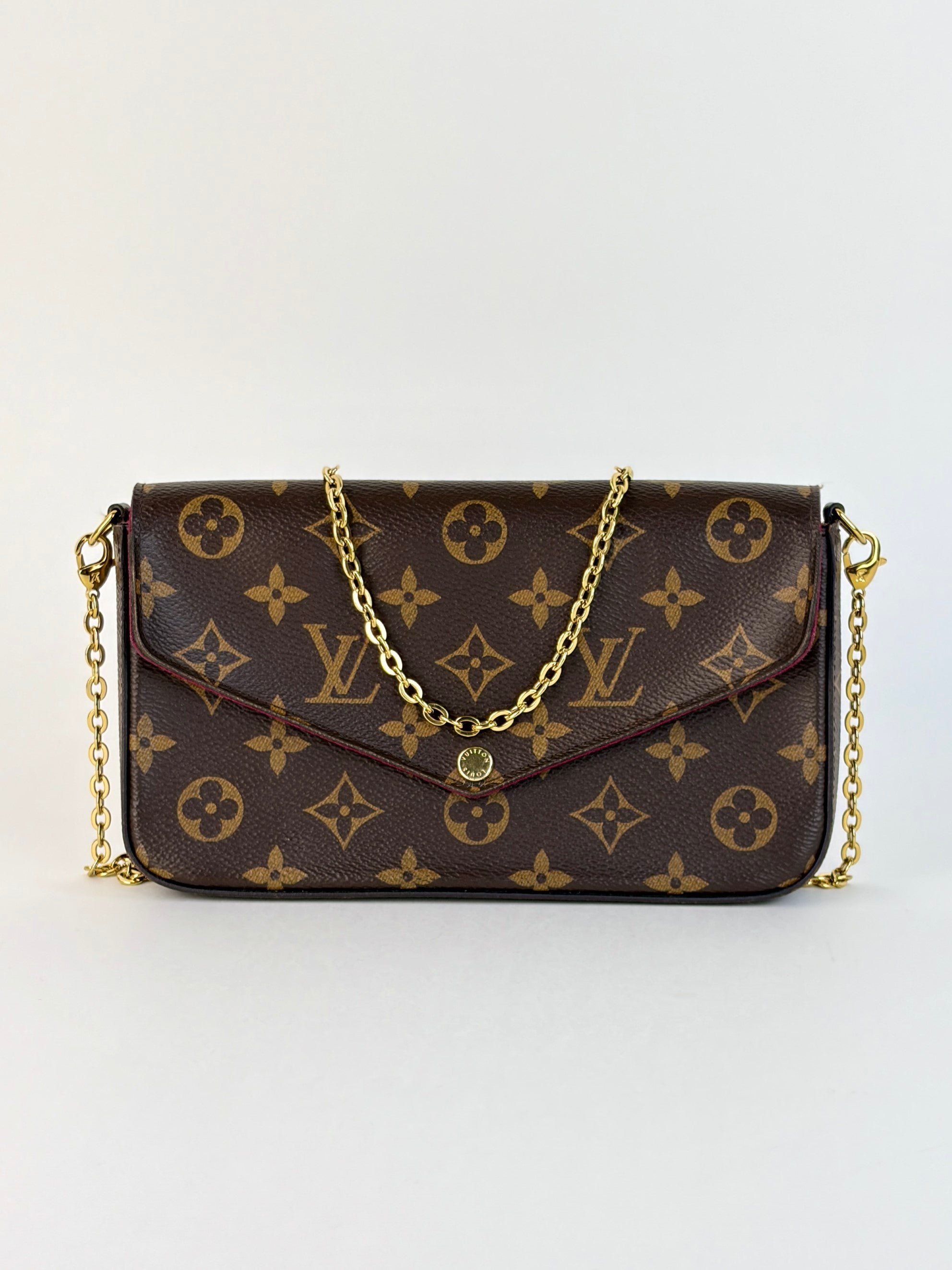 Louis Vuitton fuchsia and Monogram canvas Pochette Felicie