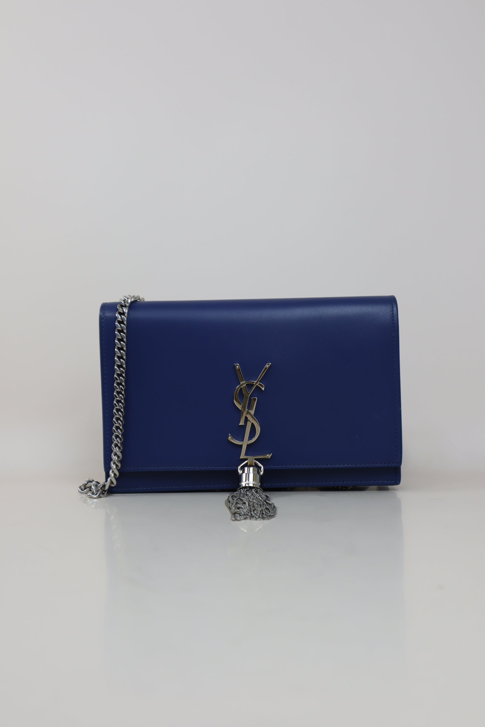 YSL Blue Kate Tassel Chain Wallet