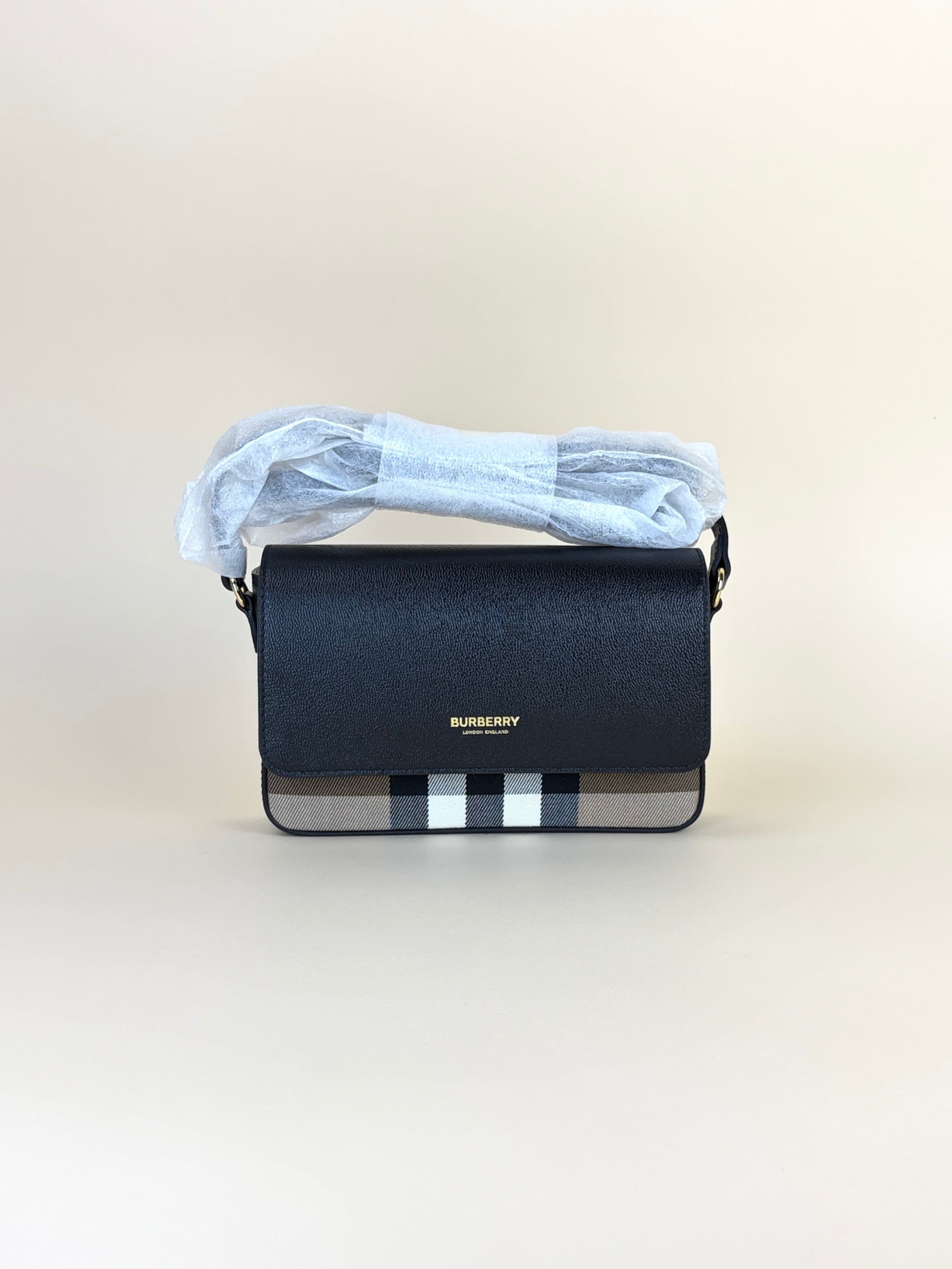 Burberry Black House Check Mix New Hampshire Crossbody Bag