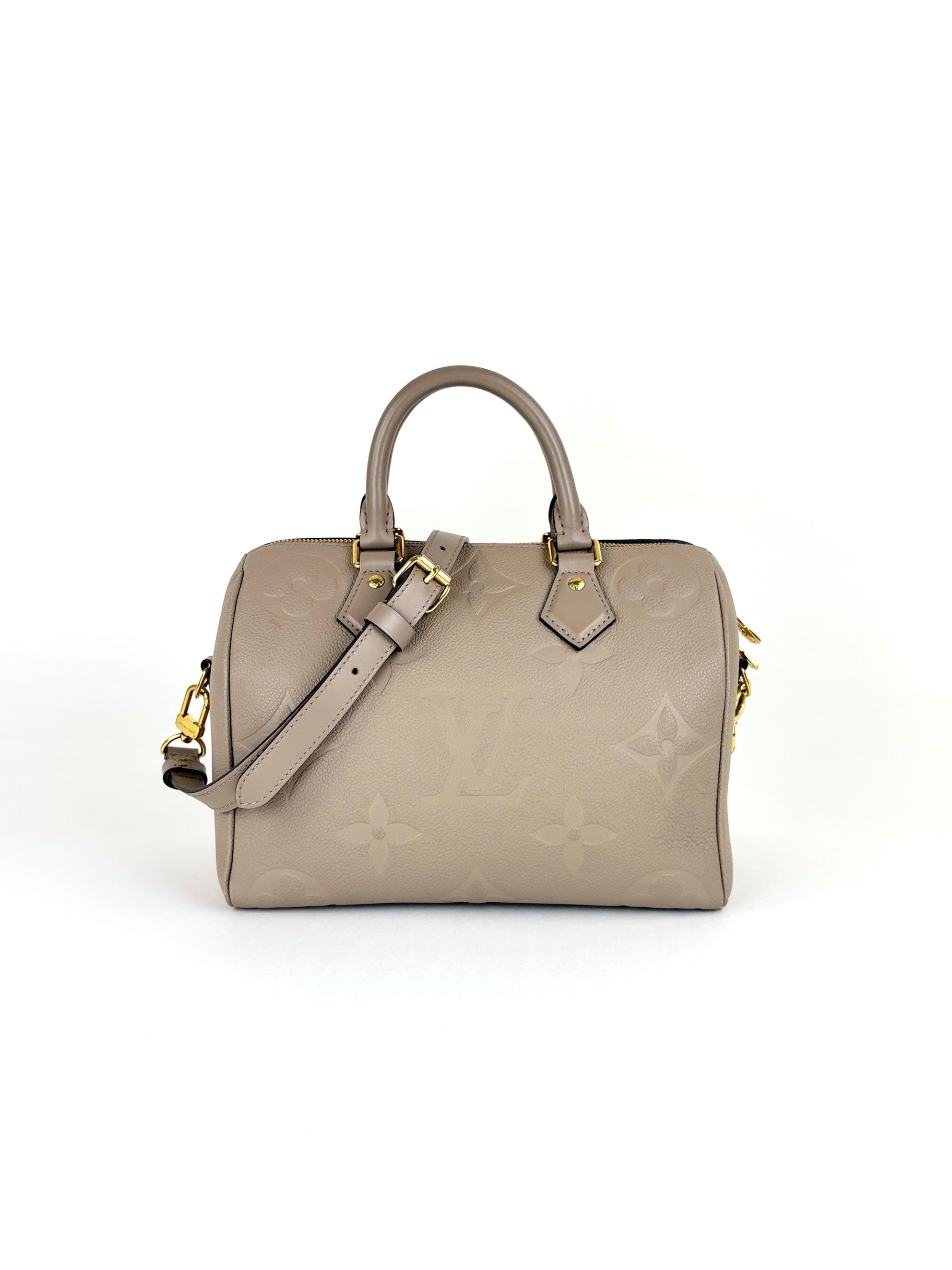 louis Vuitton turtledove monogram empreinte speedy bandouliere 25