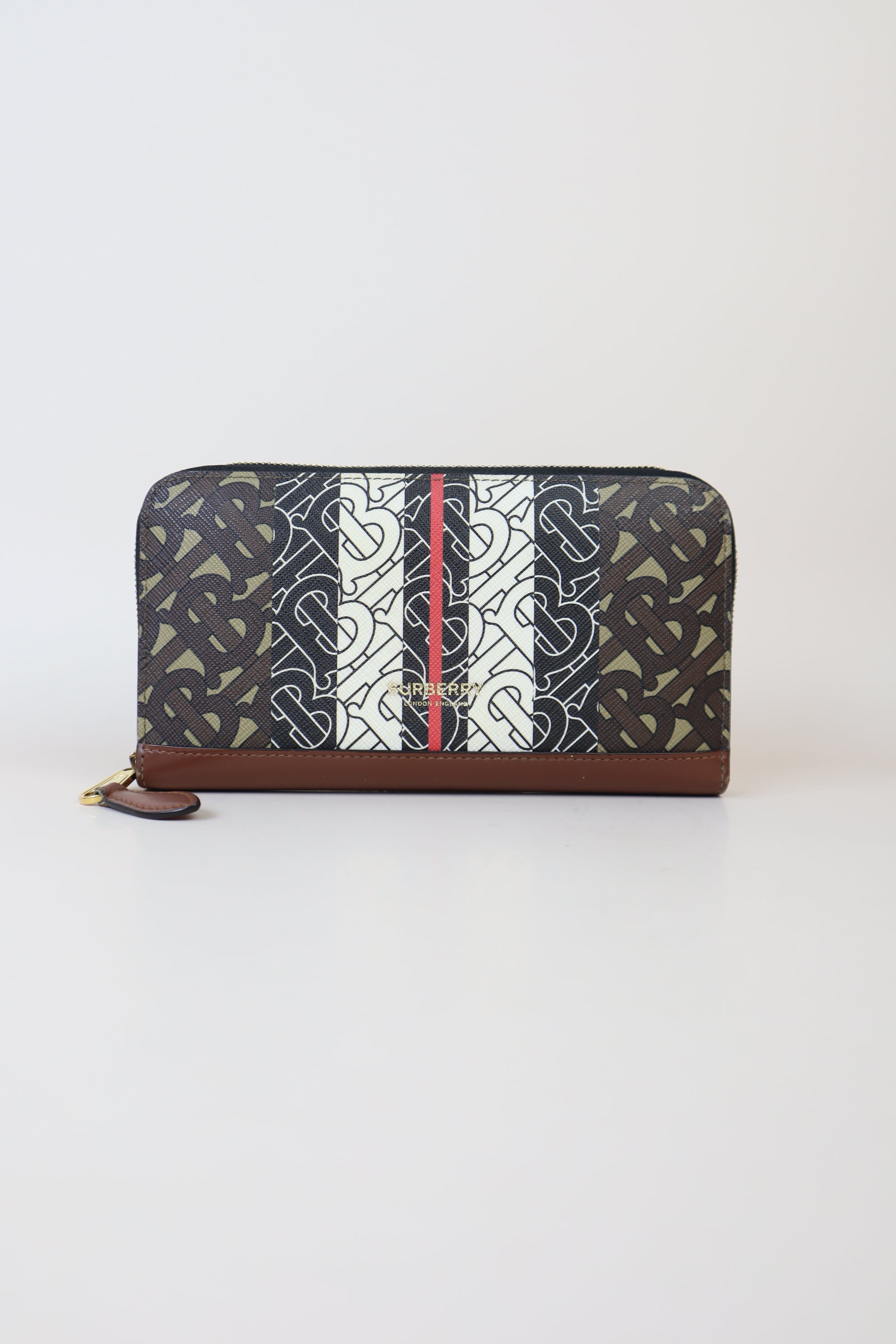 Burberry Brown Multiple Color Zip Long Wallet