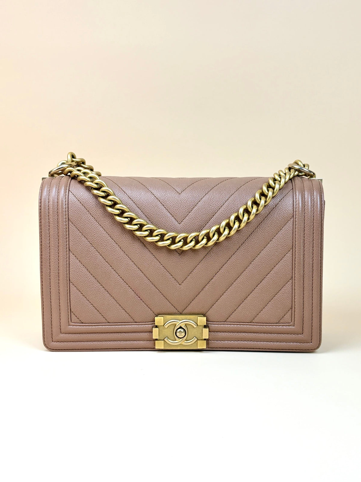 Chanel calfskin Boy Chevron quilted new Medium Flap Bag
