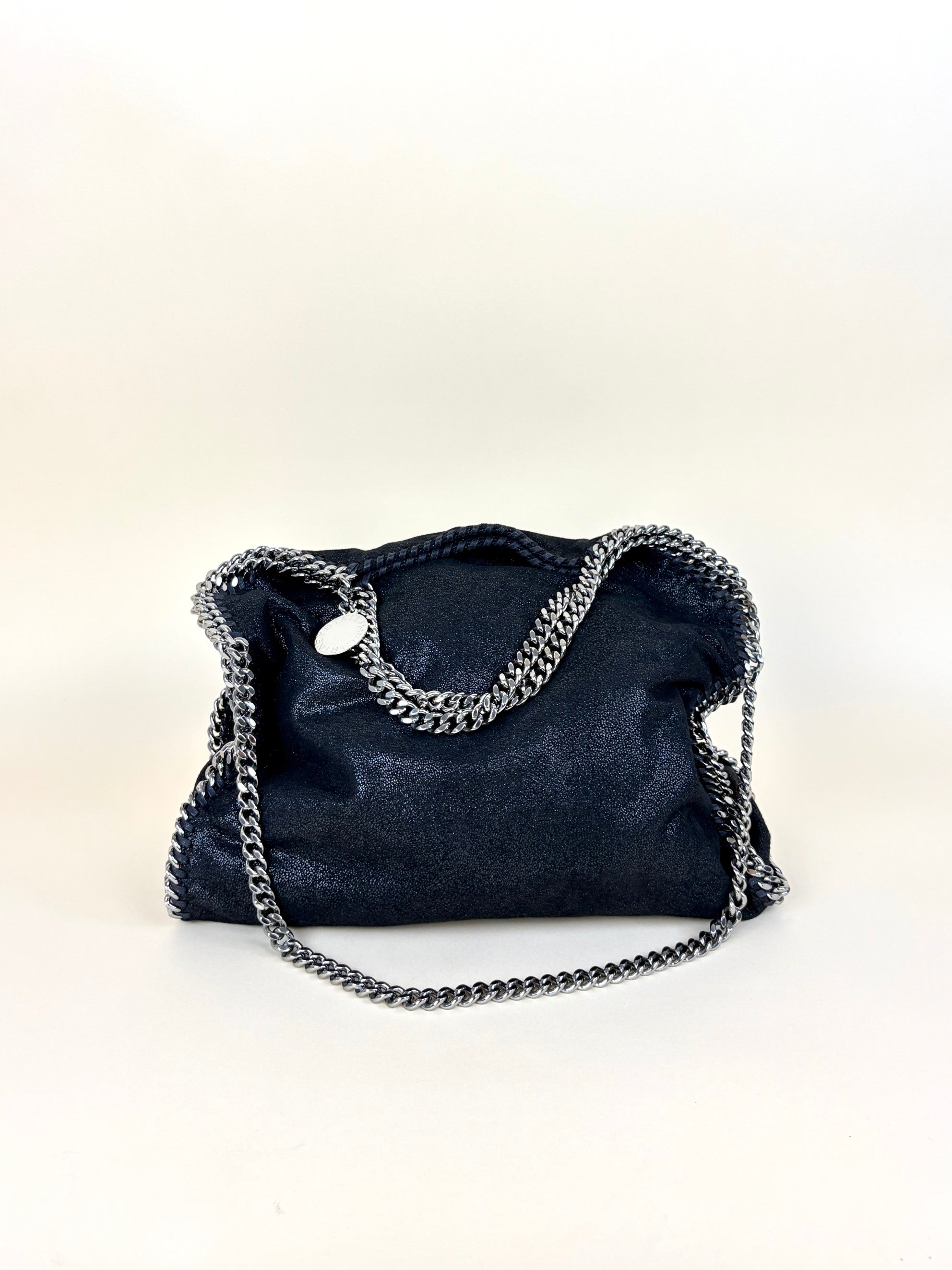 Stella Mccartney Black Falabella Fold Over Tote Bag