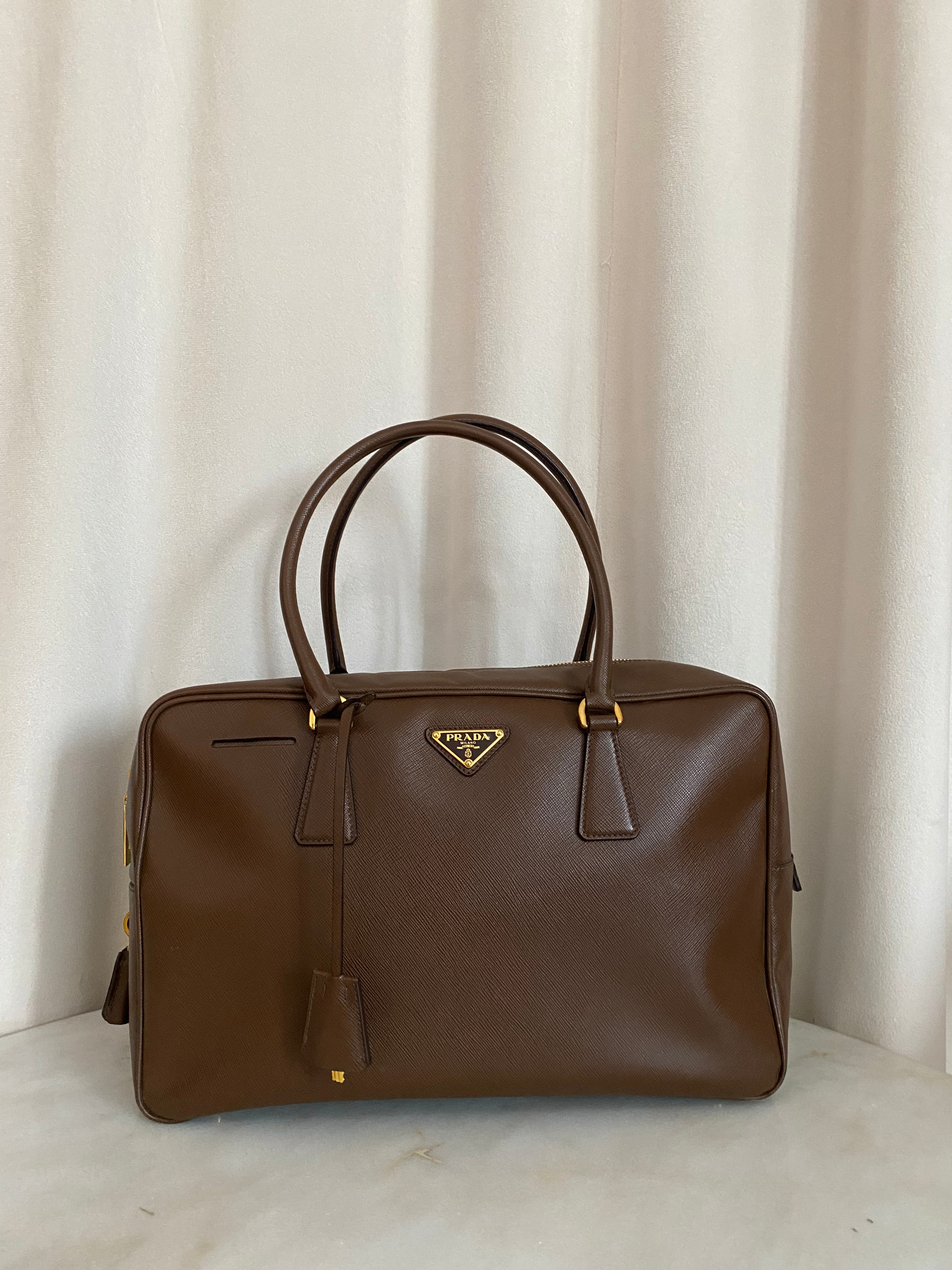 Prada Brown Bauletto Tote Bag