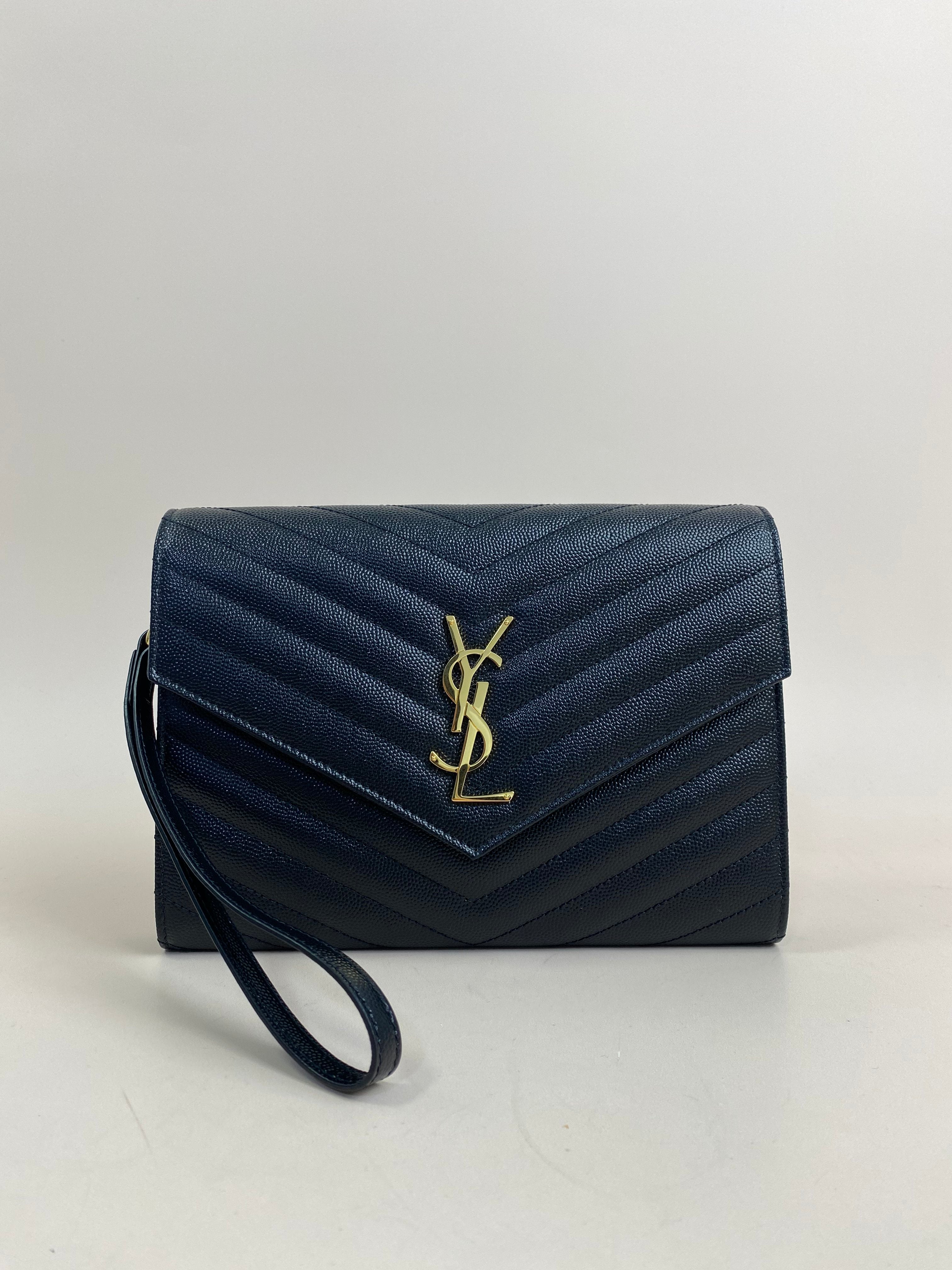 YSL Black Cassandra Flap Pouch