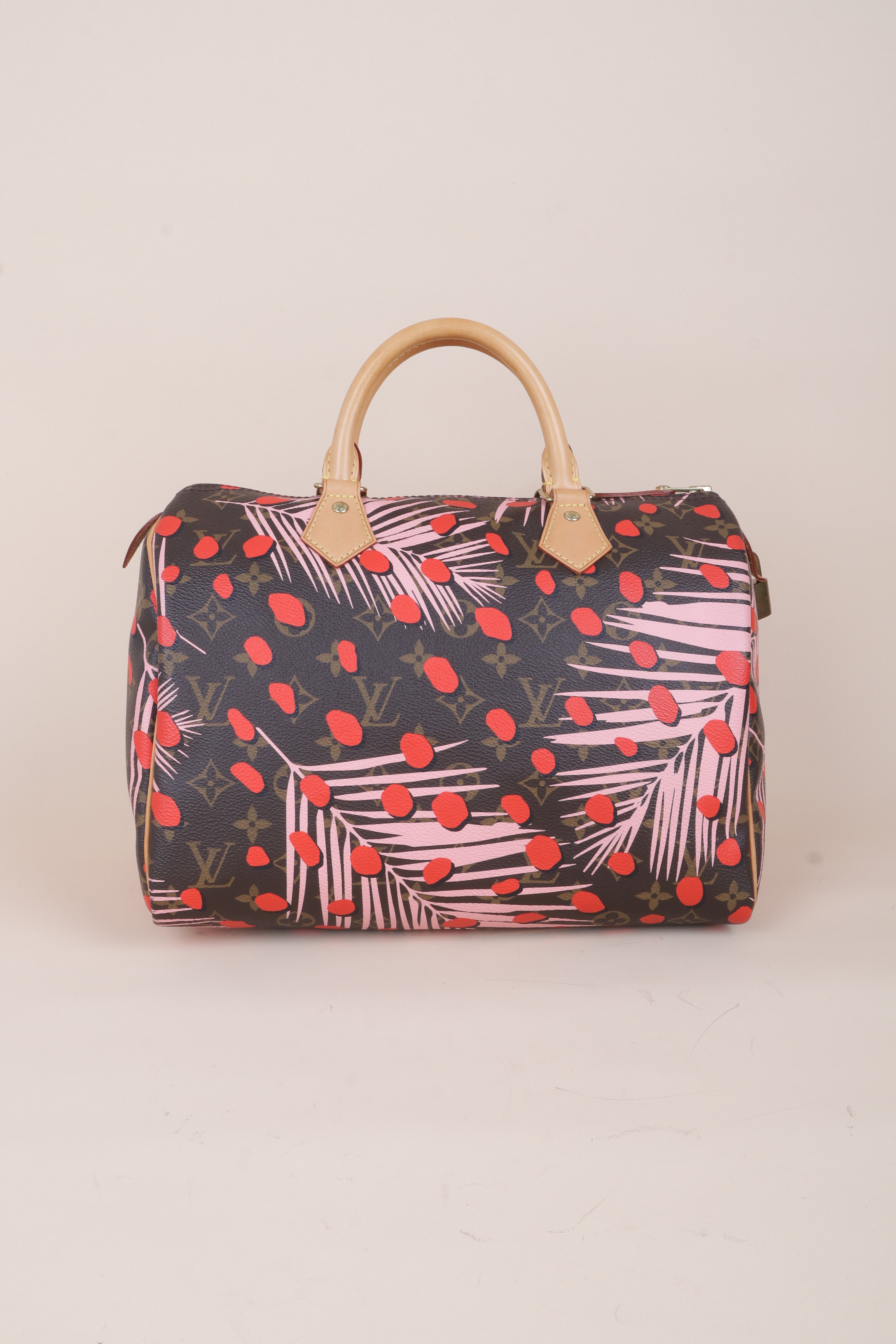 Louis Vuitton Monogram Jungle Dots Palm Spring Limited Edition Speedy 30 Tote Bag