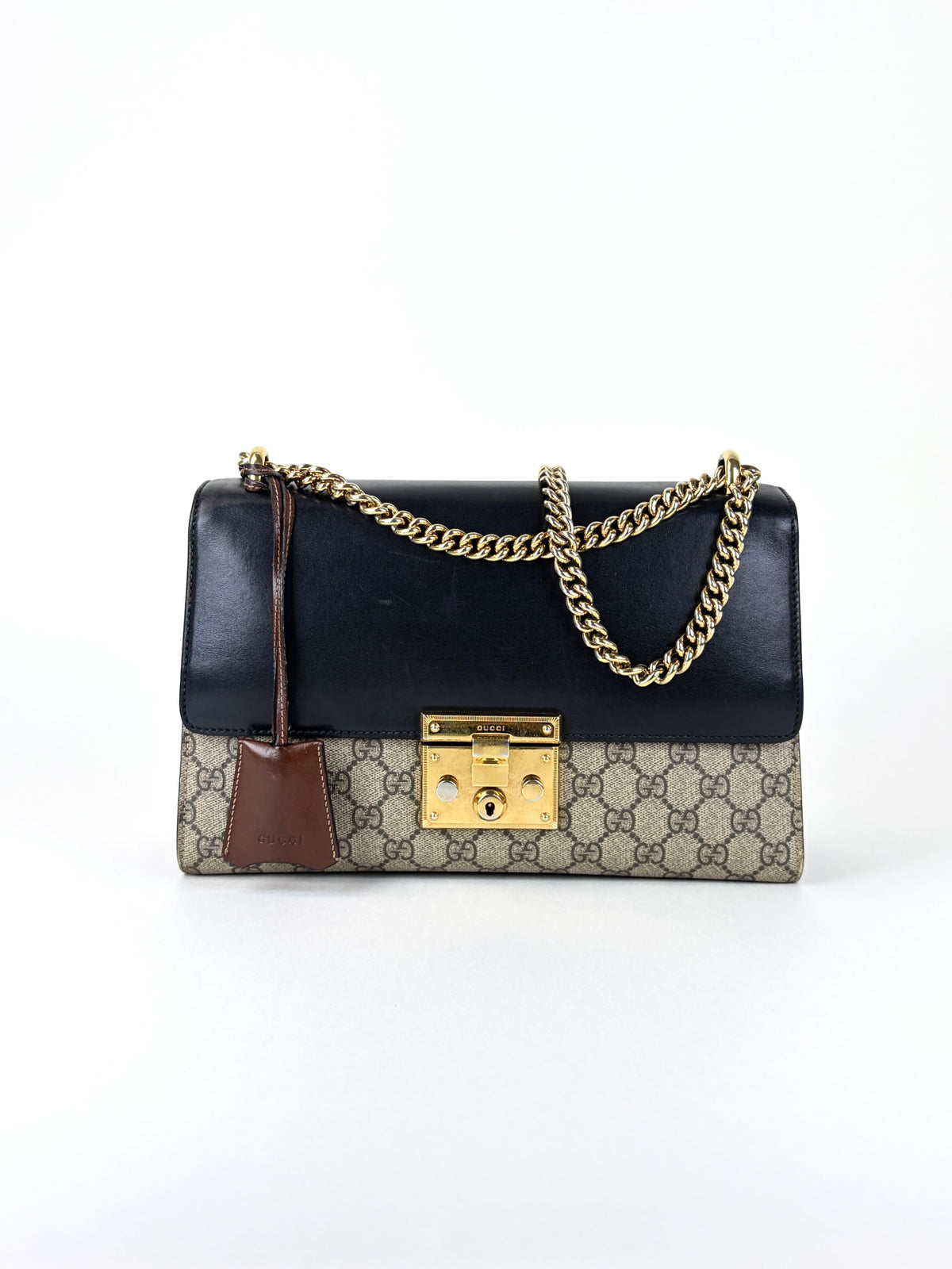 Gucci GG Supreme black Padlock medium Bag