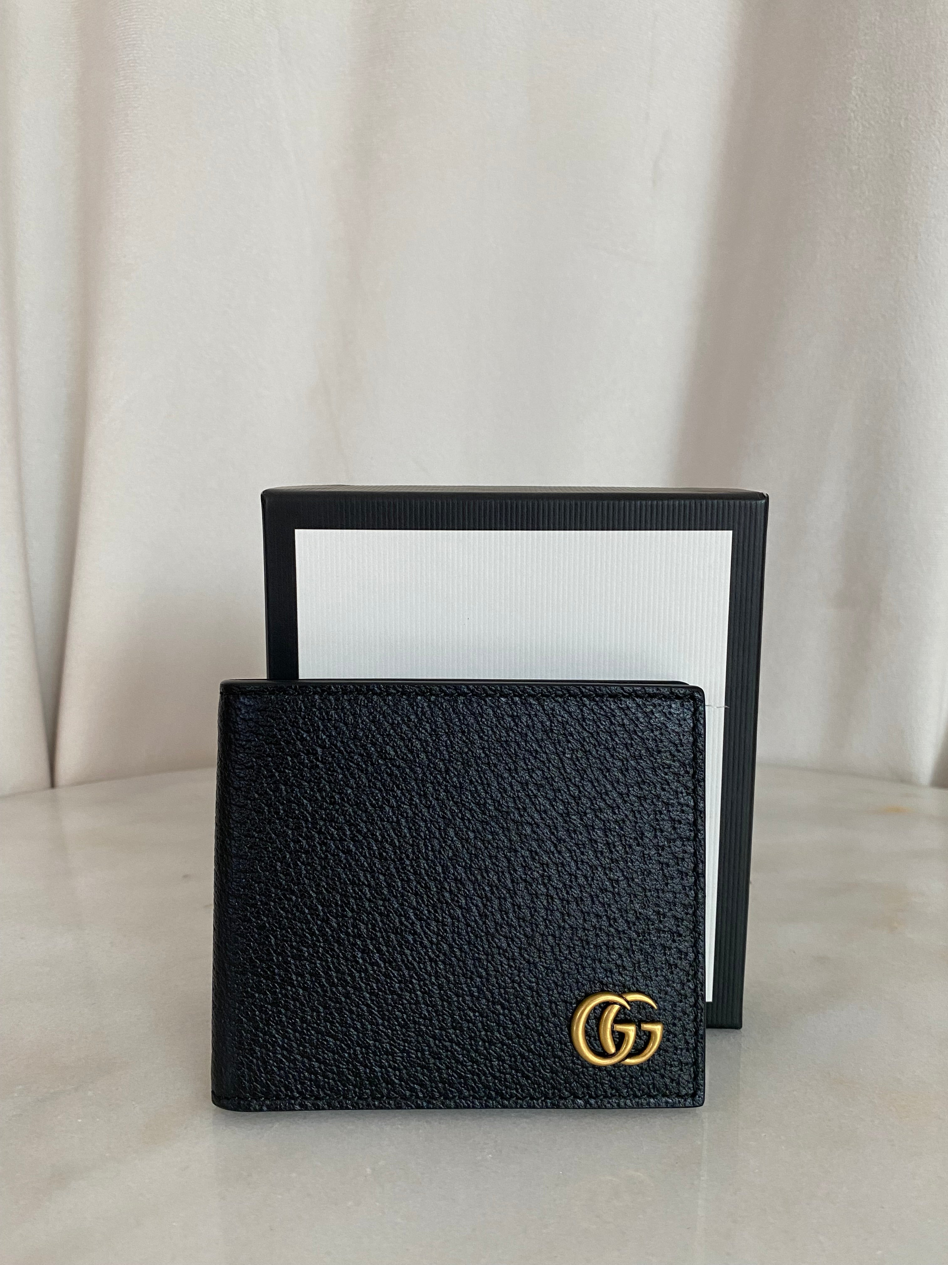 Gucci Black GG Marmont Bifold Small Wallet