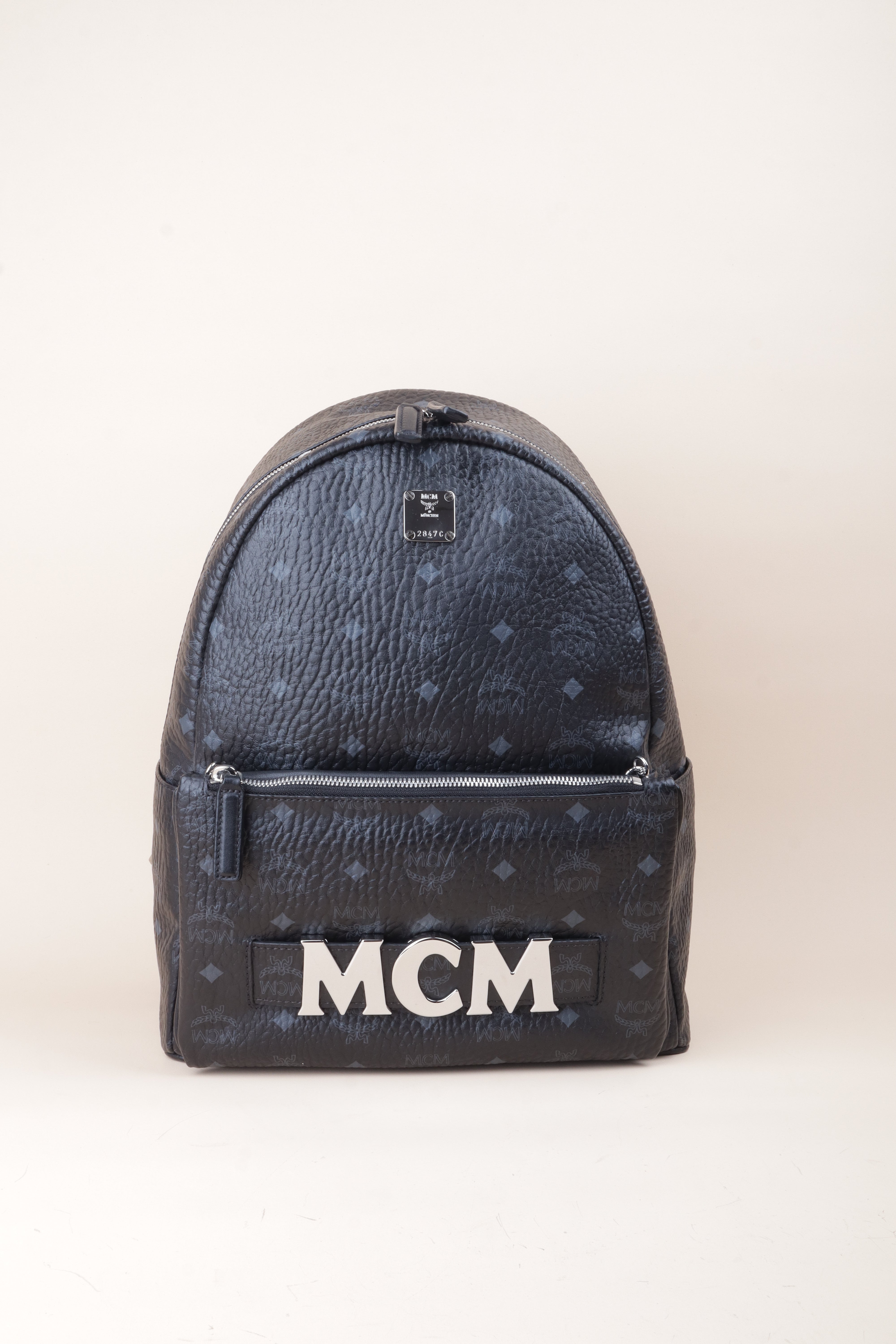 MCM Plack and gray Side Backpack Bag