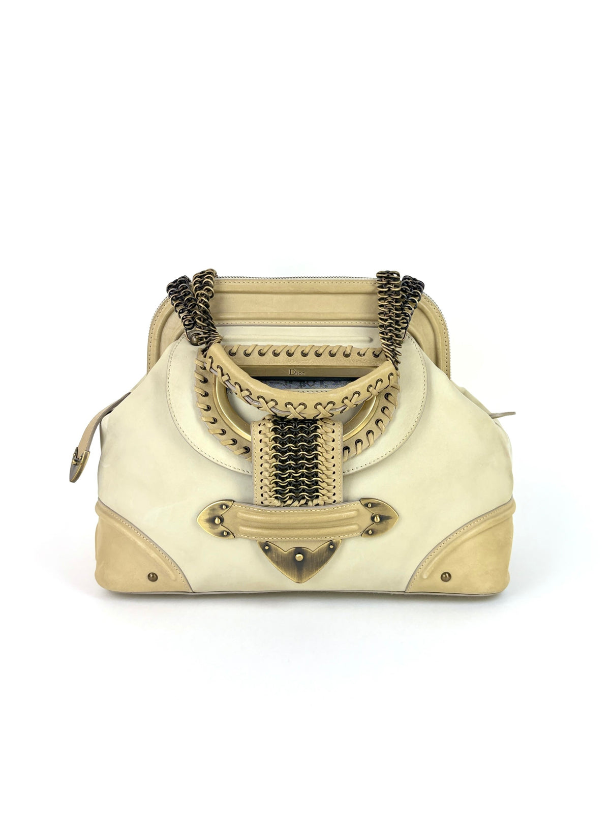 Dior ivory nubuck leather Jeanne medium frame shoulder bag