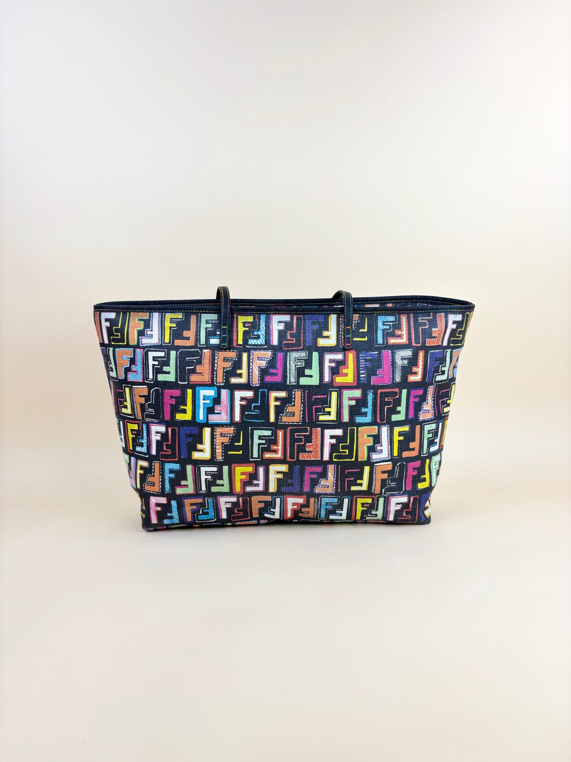 Fendi Multicolor Zucca FF Spalmati Roll Tote Bag