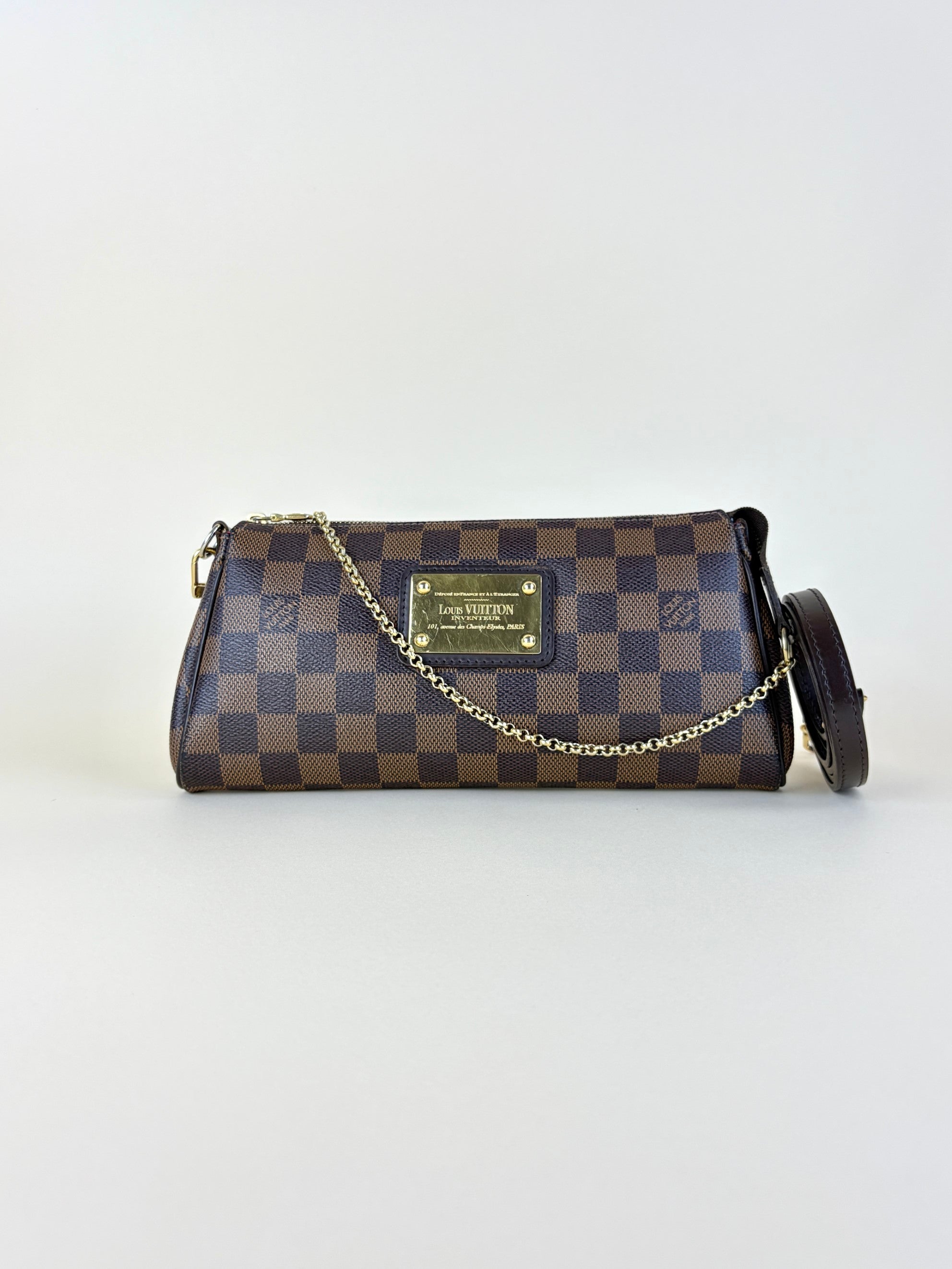 louis Vuitton Damier ebene canvas Eva clutch bag
