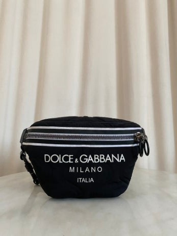 Dolce & Gabbana Bicolor Nylon Logo Waist Bag