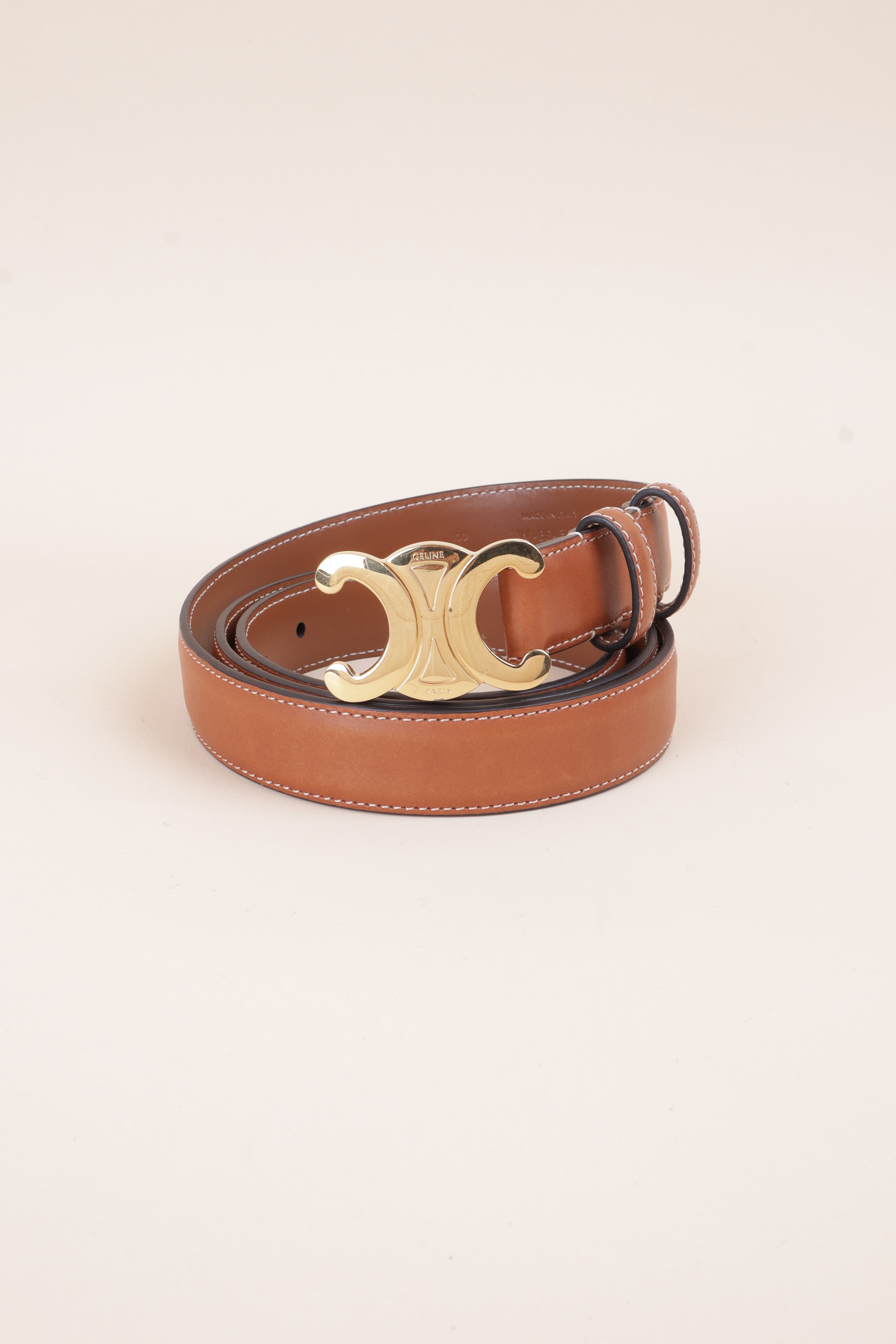 Celine camel Triomphe Belt