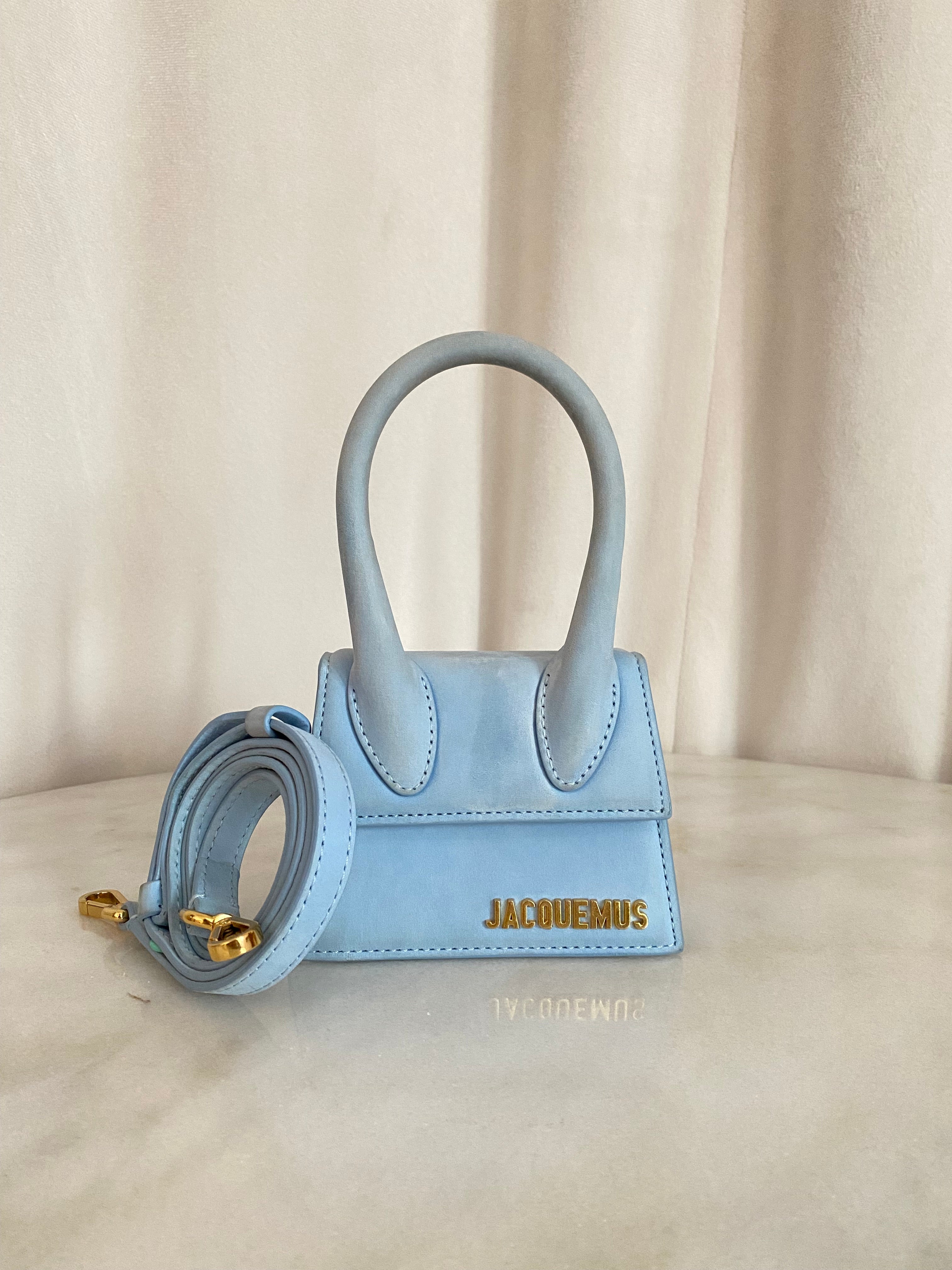 Jacquemus Baby Blue Le Chiquito Medium Top Handle Bag W/ Strap