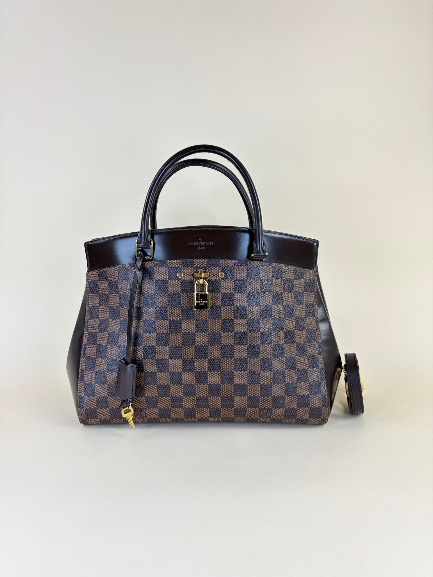 Louis Vuitton Damier Ebene Rivoli  MM Bag with Strap