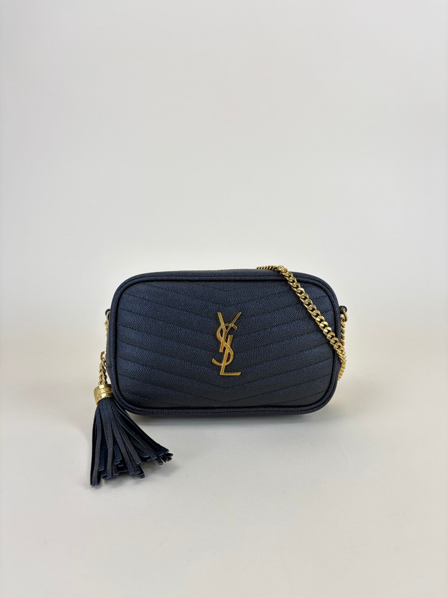 ysl black quilted leather mini Lou camera crossbody