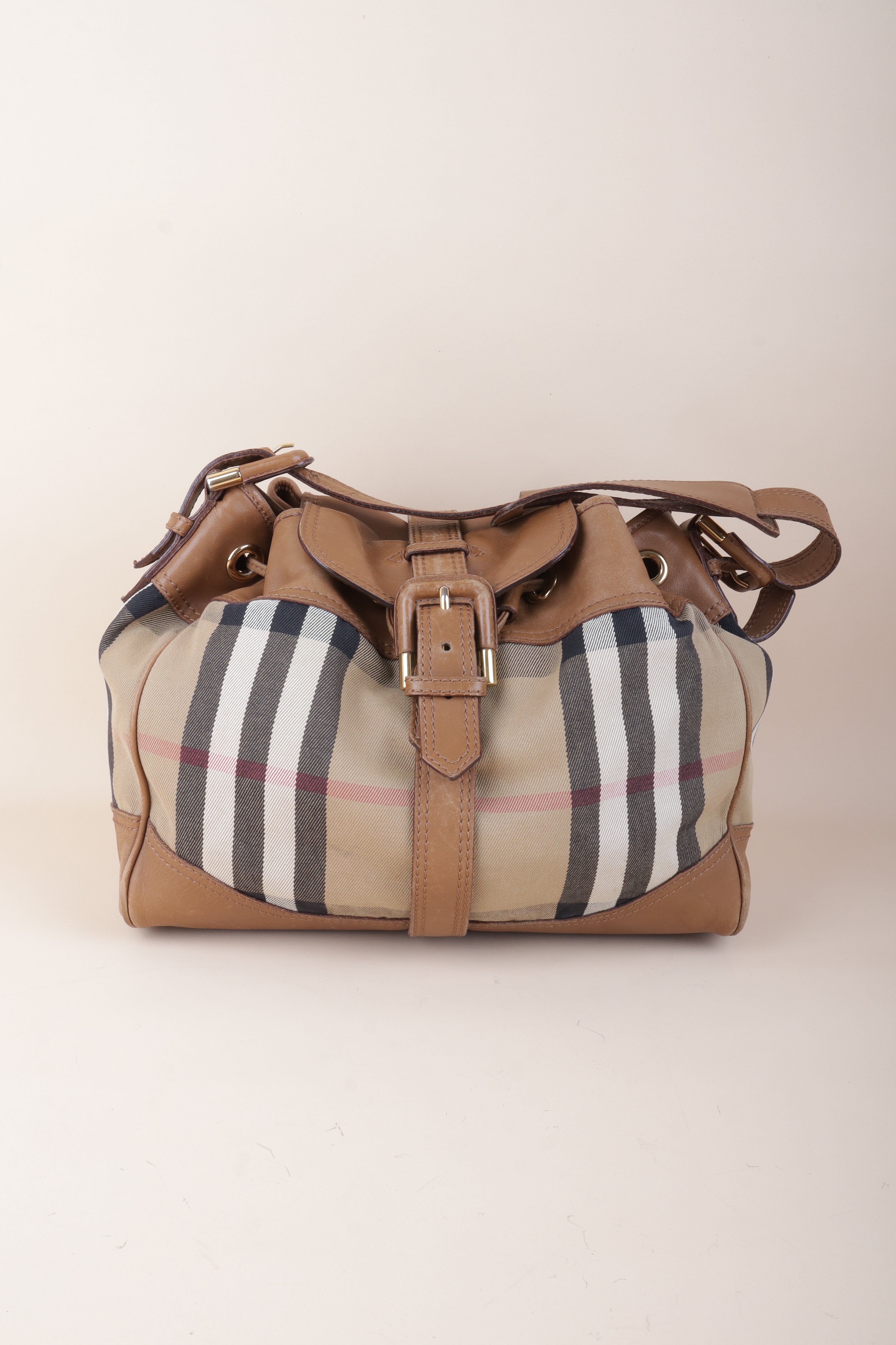 BURBERRY prorsum housecheck brown leather