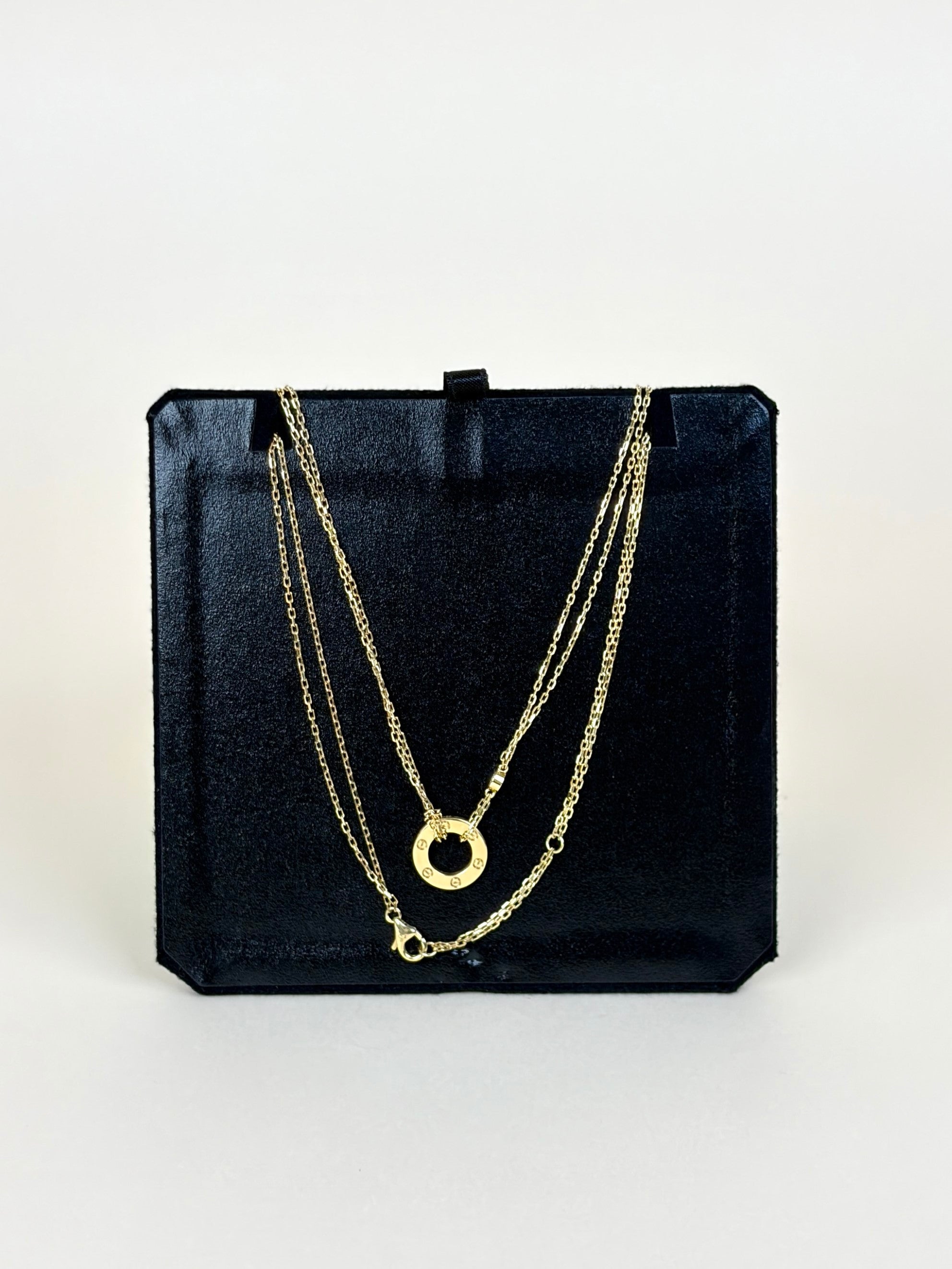 Cartier 18K Yellow Gold Love Pendant with 2 Diamonds Necklace