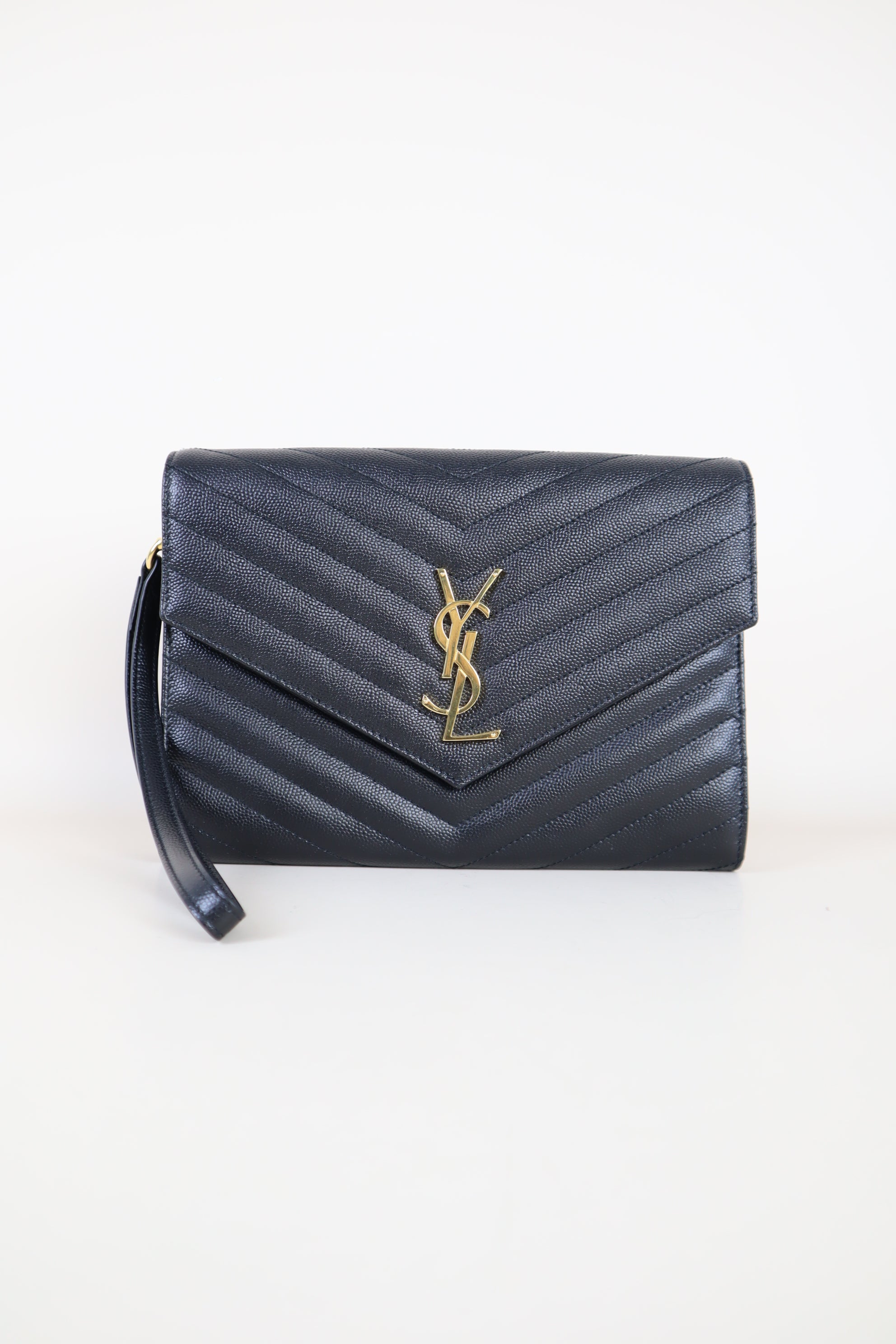 YSL Black Cassandre Flap Pouch