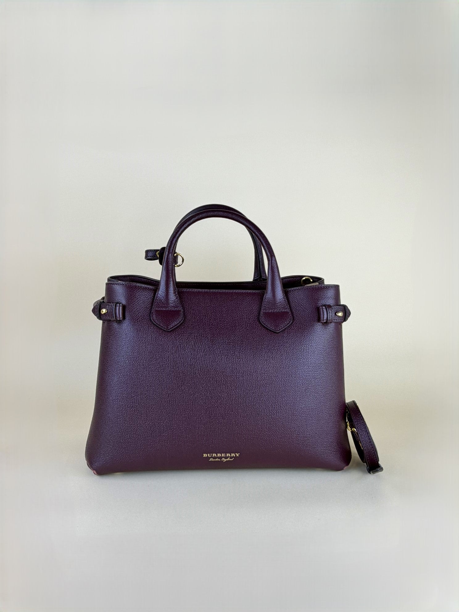 Burberry Burgundy leather Banner medium  Tote Baby Bag