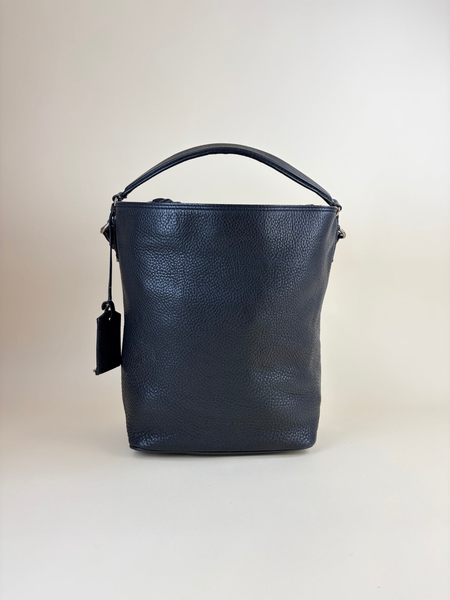 Burberry black calfskin Ashby medium hobo bag