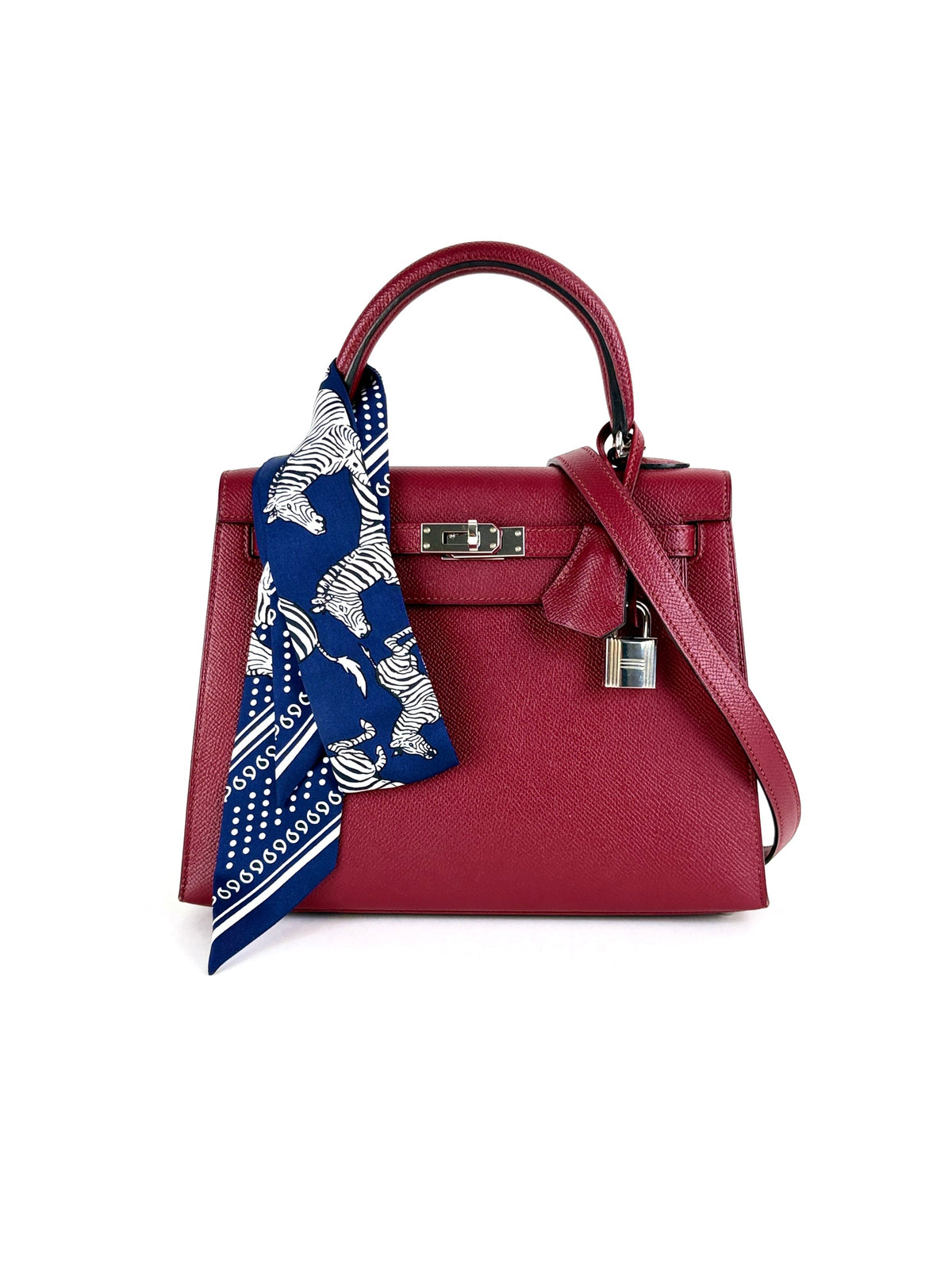 HERMES Kelly Sellier 25 epsom rouge grenat