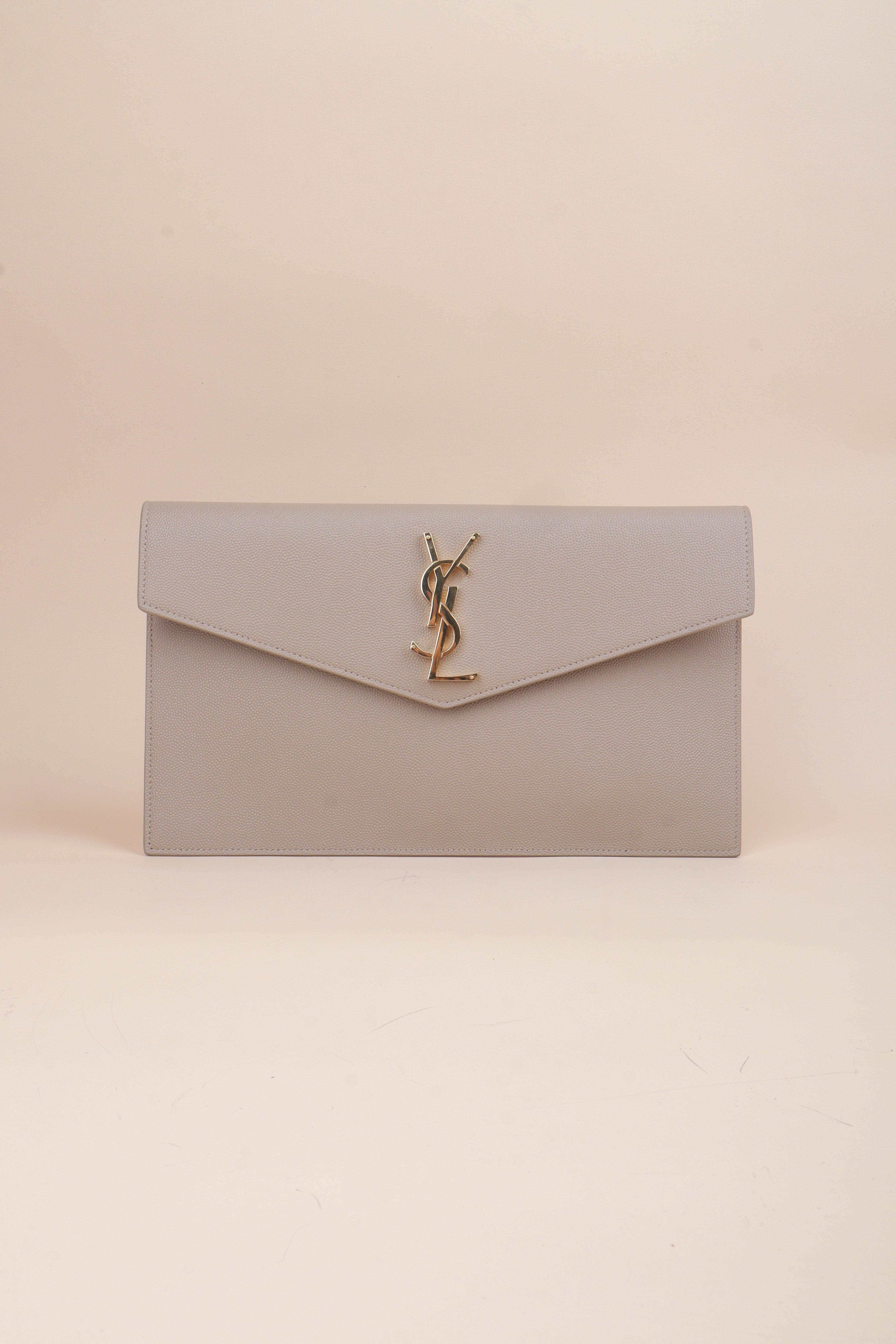 YSL Beige Uptown Pouch