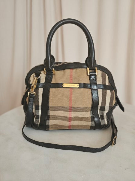 Burberry Bicolor House Check Orchard Tote Bag