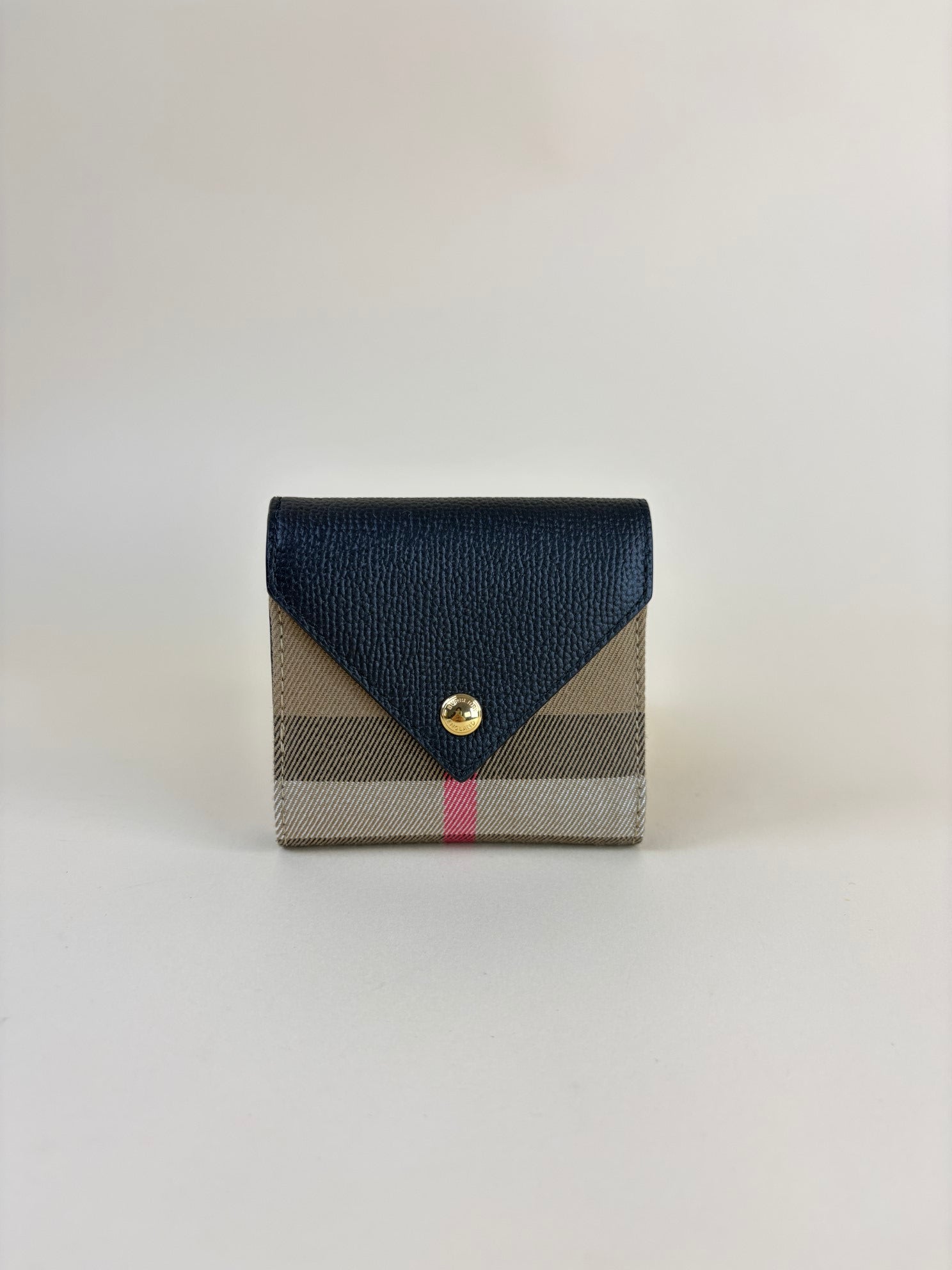 Burberry Black House Check Lila Compact Mini Trifold Wallet