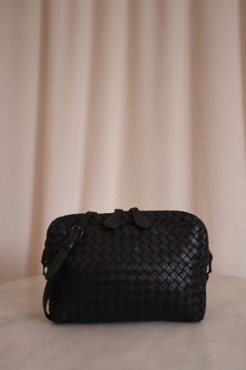 Bottega Veneta Black Intrecciato Crossbody Bag