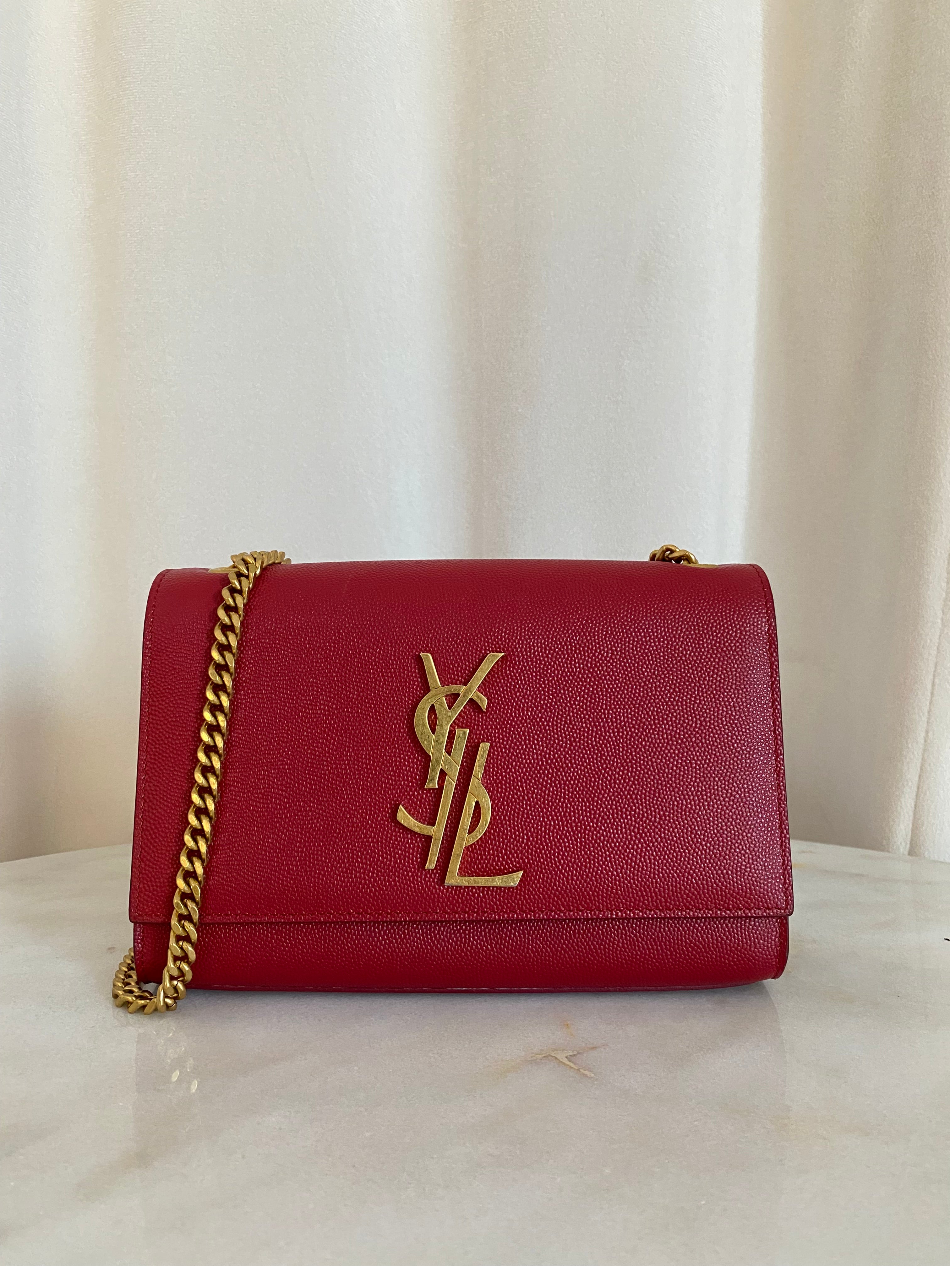 YSL Red Small Kate Chain Crossbody Bag