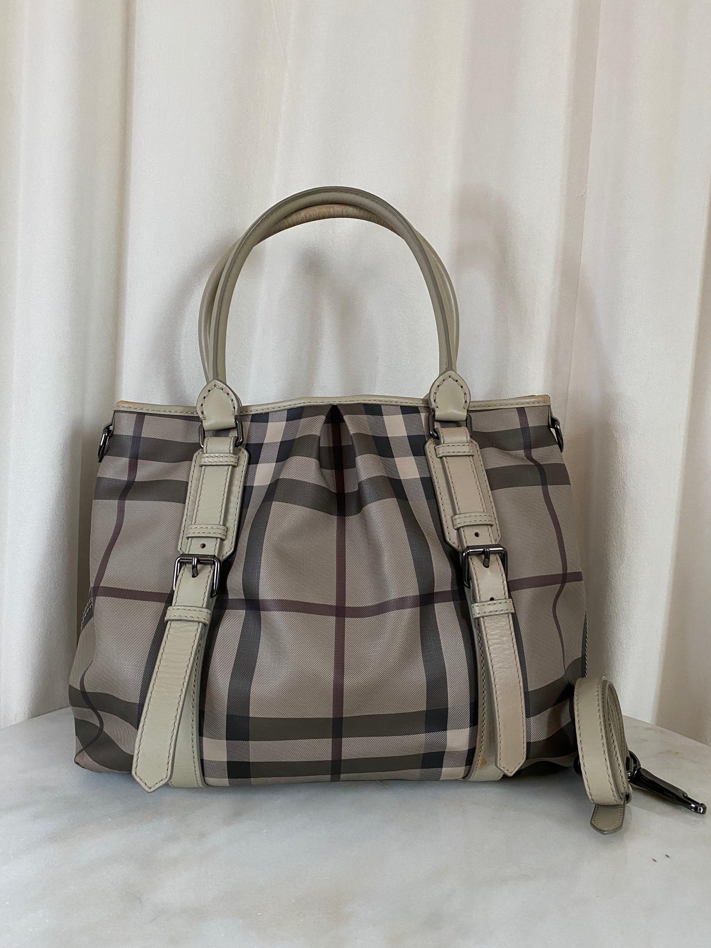 Burberry Beige Smoked Check Northfield Bag