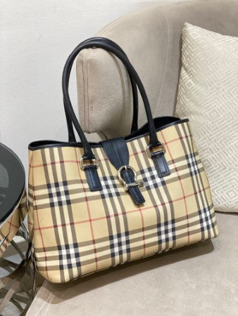 Burberry Bicolor Nova Check PVC Tote Bag