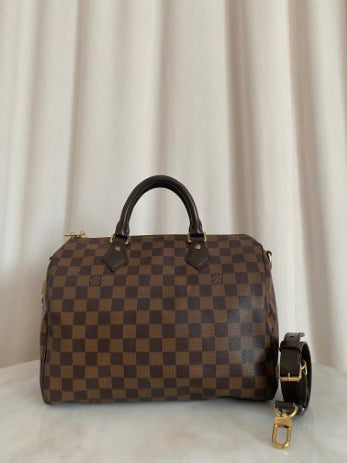 Louis Vuitton Damier Ebene Bandouliere Speedy 30 Bag